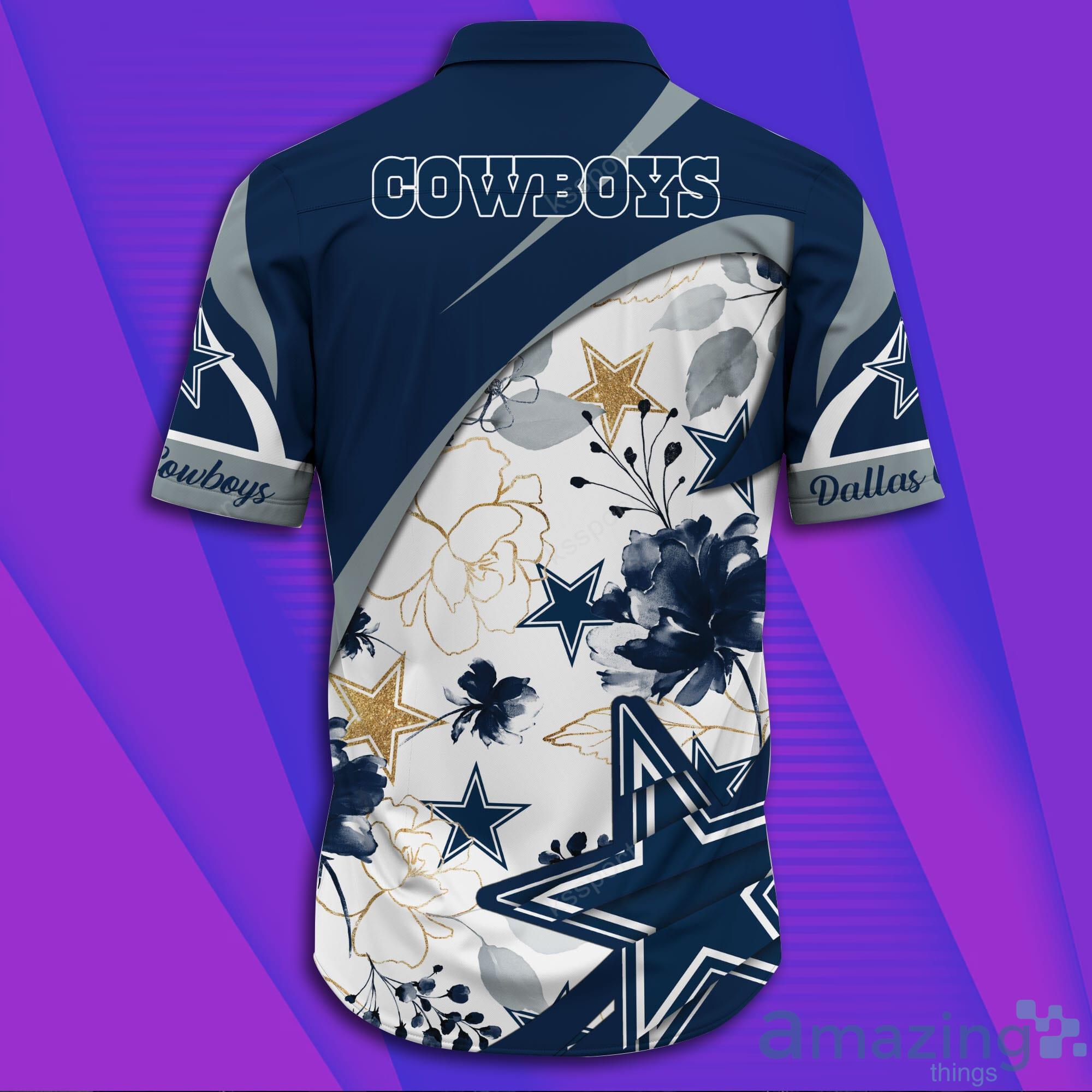 Dallas Cowboys NFL Half Tone Texture Style Short Sleeves Hawaiian Shirt