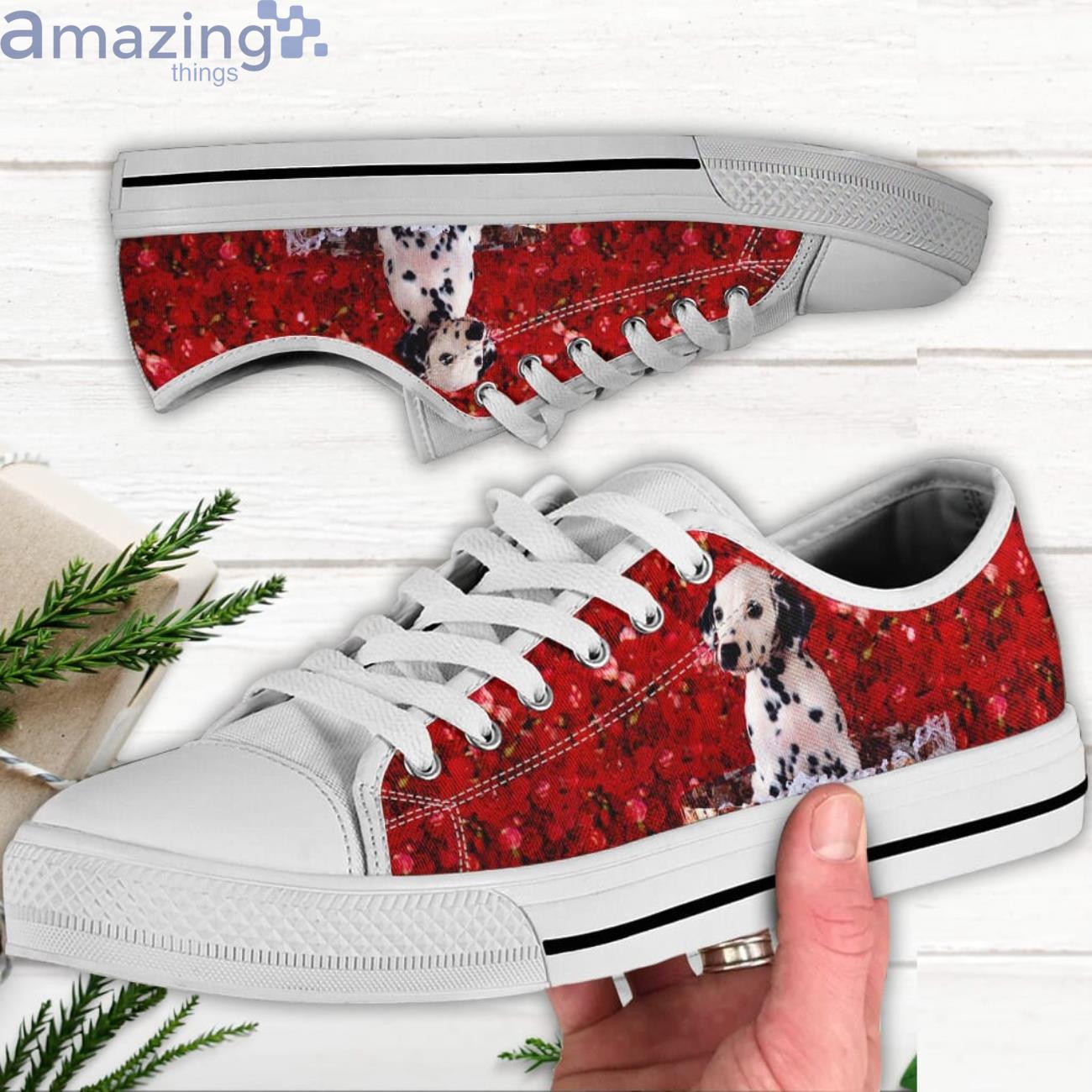Dalmatian Shoes Dalmatian Runners Red Low Top Canvas Shoes Product Photo 1 Dalmatian Shoes Dalmatian Runners Red Low Top Canvas Shoes Product Photo 1