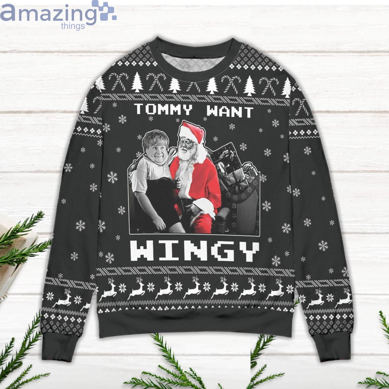 Dear Santa Tommy Want Wingy Snowflake Pattern Ugly Christmas Sweater image Dear Santa Tommy Want Wingy Snowflake Pattern Ugly Christmas Sweater Product Photo 2