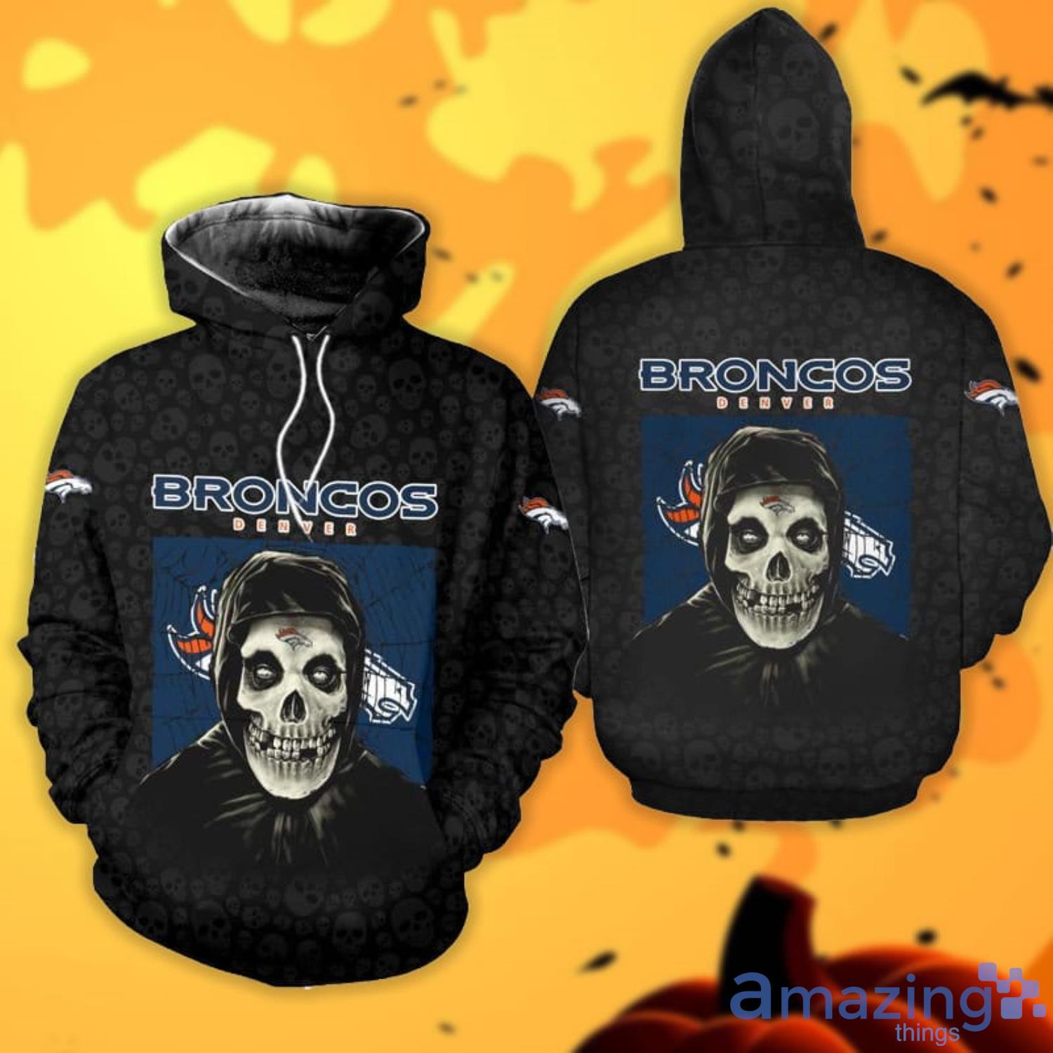 Denver Broncos Horror Halloween 3D Hoodie All Over Print - T