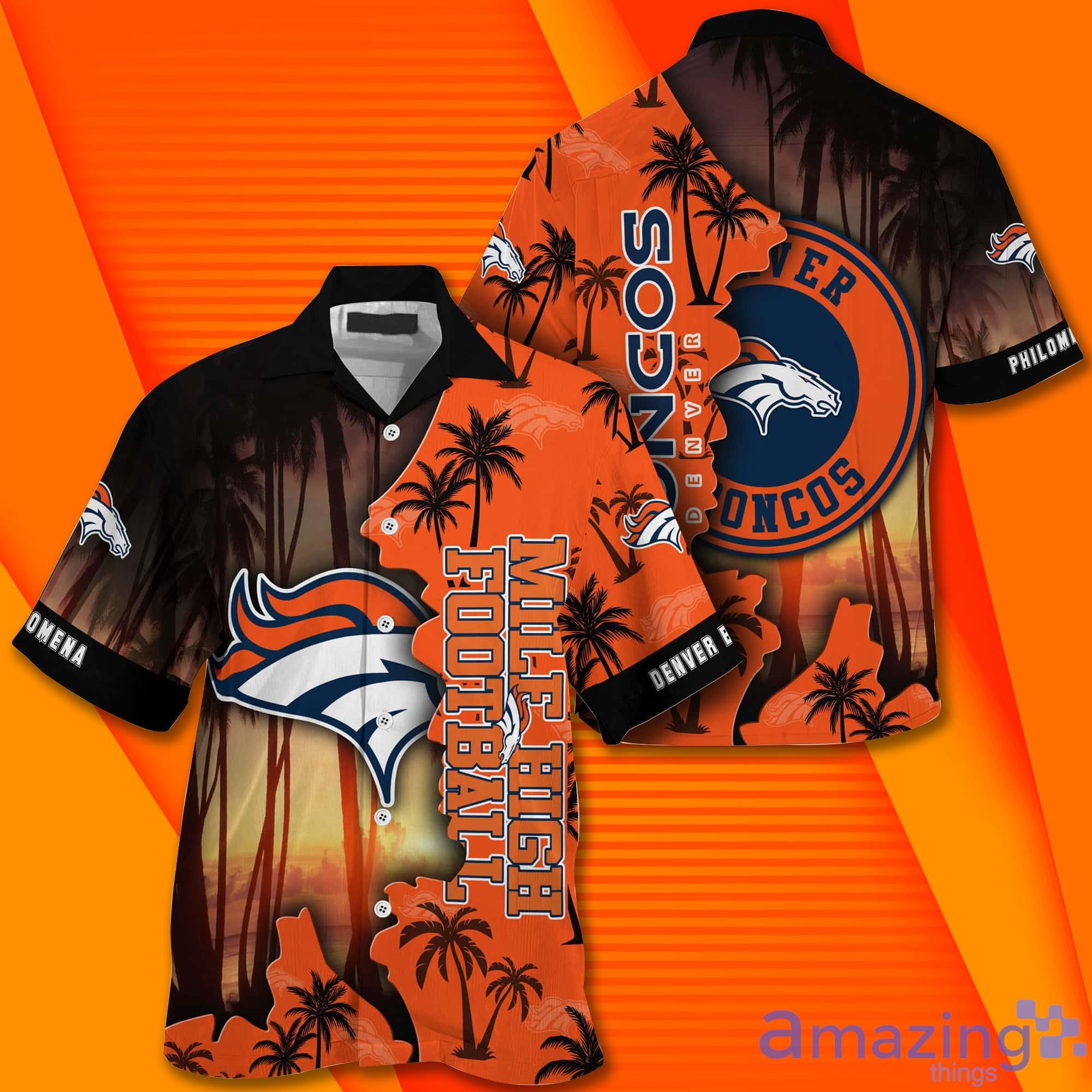 Denver Broncos NF And Tropical Pattern Custom Name Hawaiian Shirt image Denver Broncos NF And Tropical Pattern Custom Name Hawaiian Shirt Product Photo 2