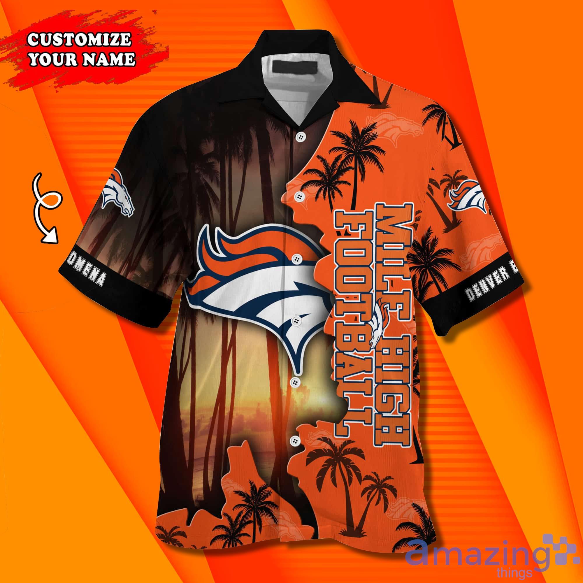 Denver Broncos NF And Tropical Pattern Custom Name Hawaiian Shirt image Denver Broncos NF And Tropical Pattern Custom Name Hawaiian Shirt Product Photo 3