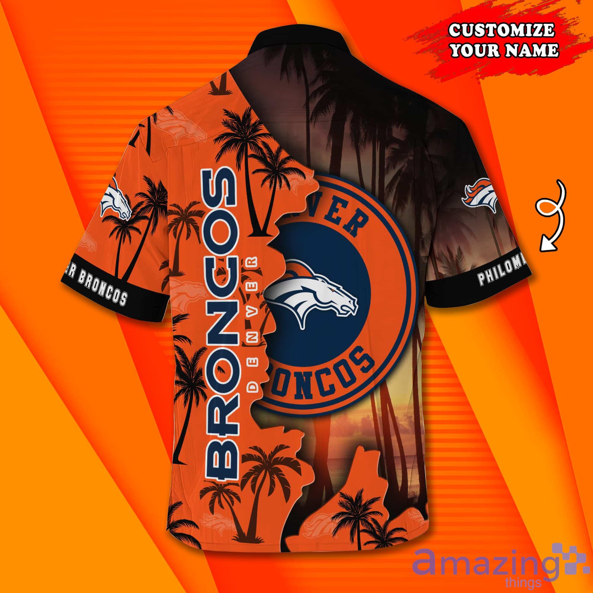 Denver Broncos NF And Tropical Pattern Custom Name Hawaiian Shirt Product Photo 1 Denver Broncos NF And Tropical Pattern Custom Name Hawaiian Shirt Product Photo 1