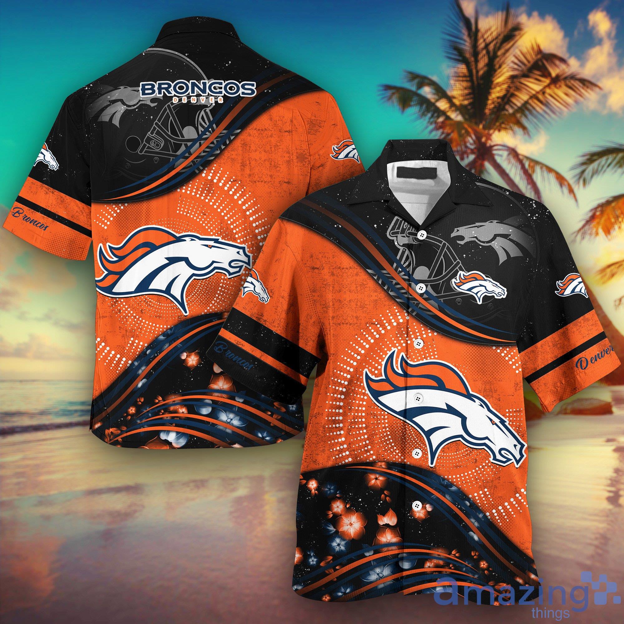 NFL Denver Broncos Flower Orange Hoodie Dress 3D