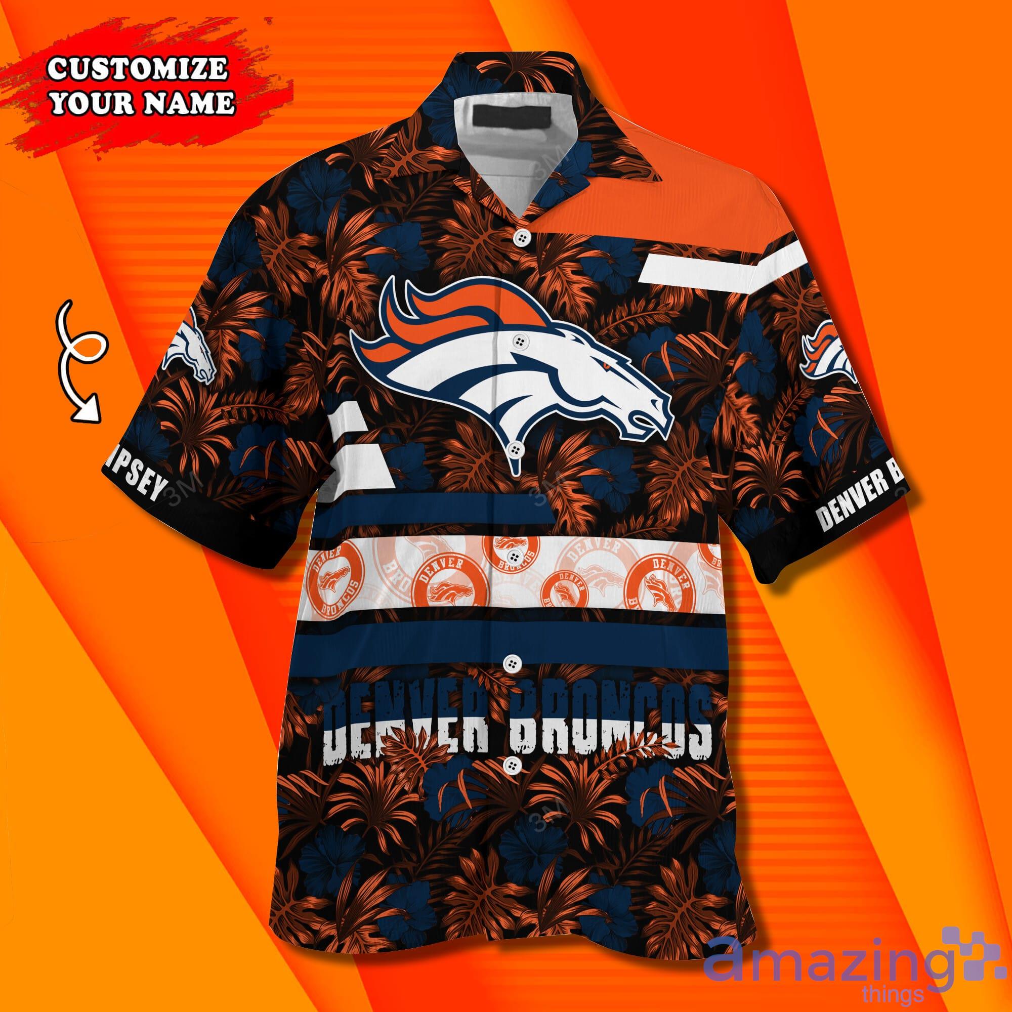 NFL Teams Football Denver Broncos Hawaiian Shirt, Custom Name