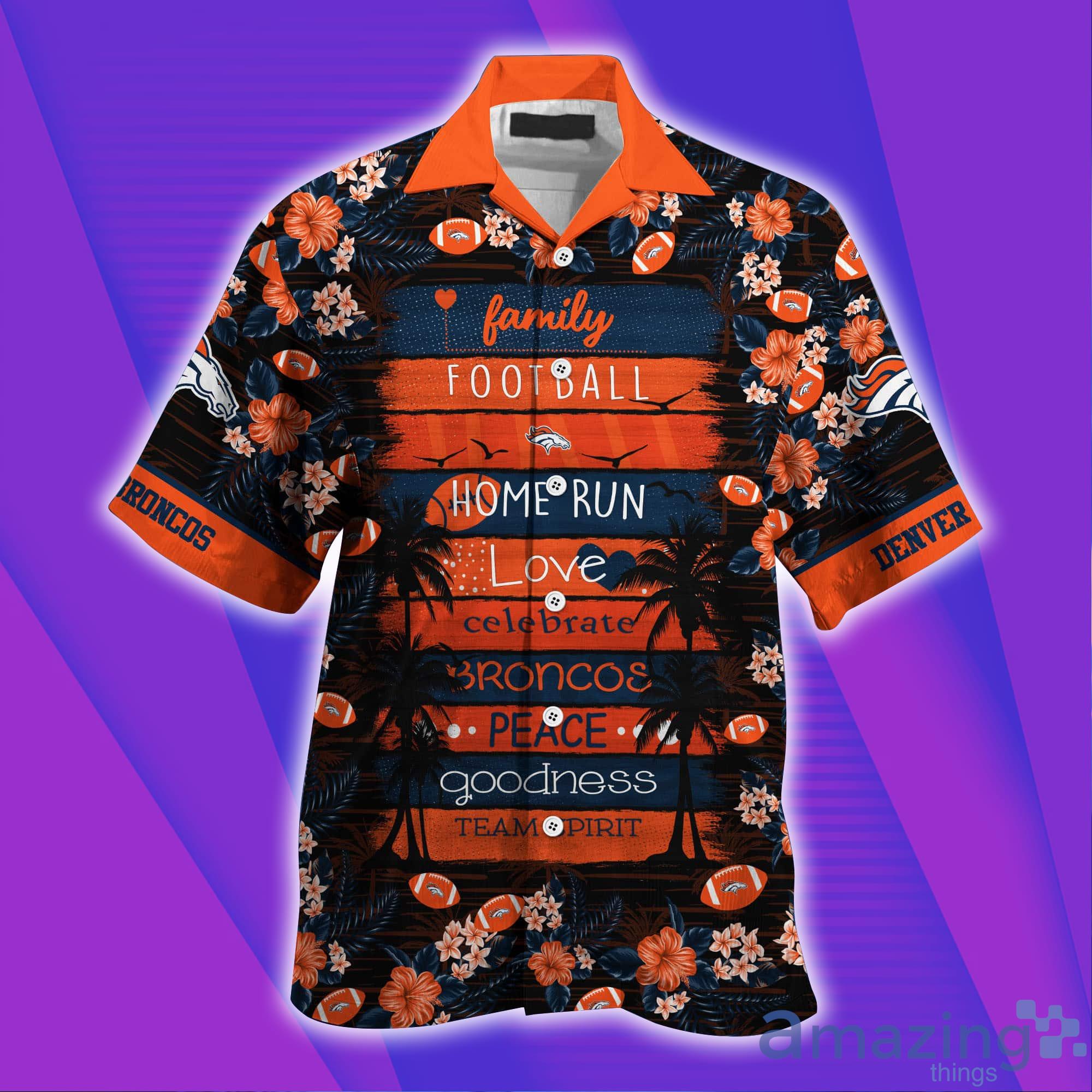 Denver Broncos NFL Family & Football Short Sleeves Hawaiian Shirt