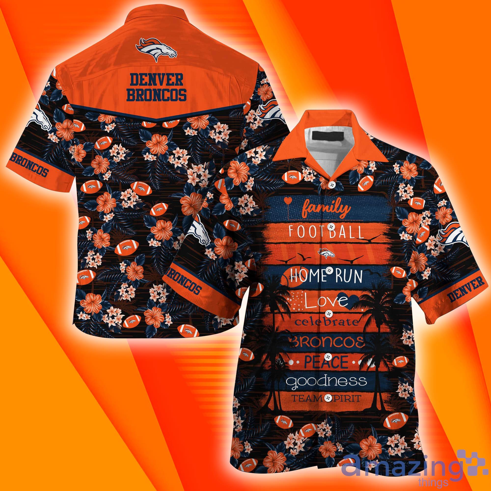 Denver Broncos NFL Family & Football Short Sleeves Hawaiian Shirt