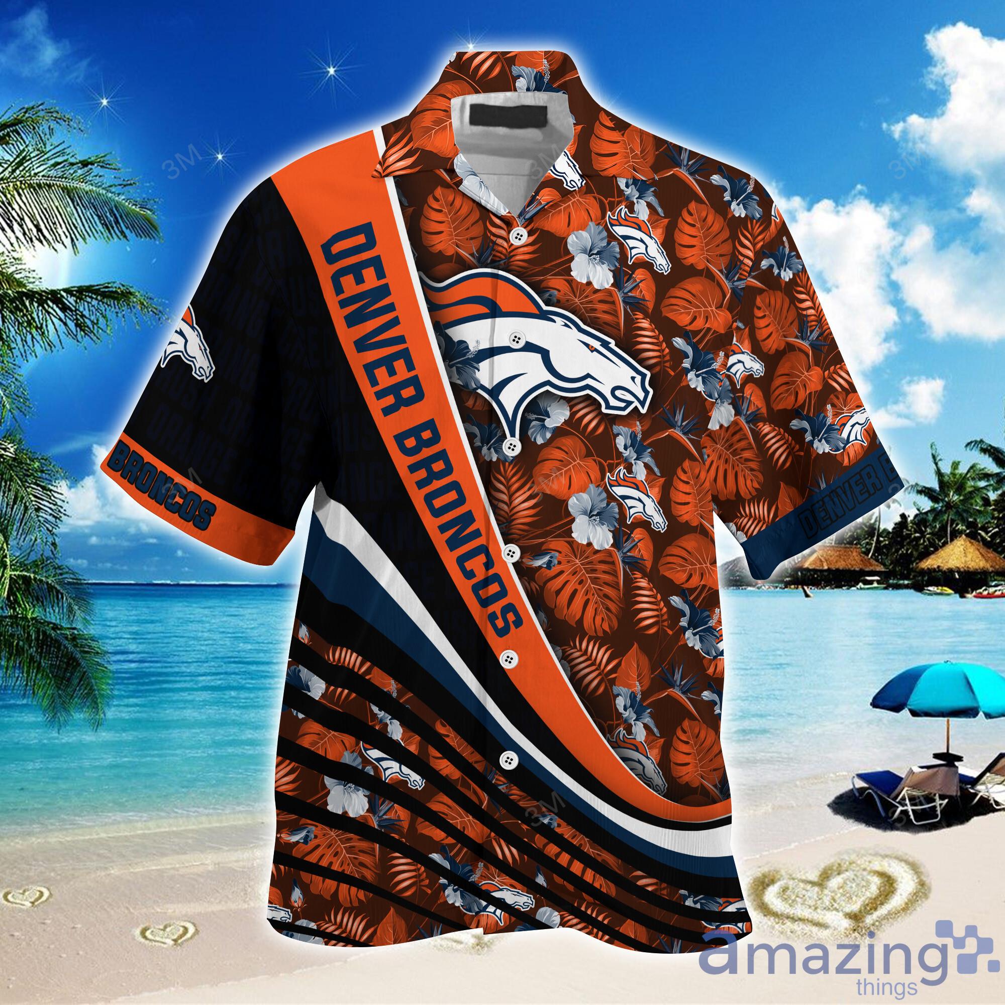 Denver Broncos NFL And Flowers Short Sleeves Hawaiian Shirt