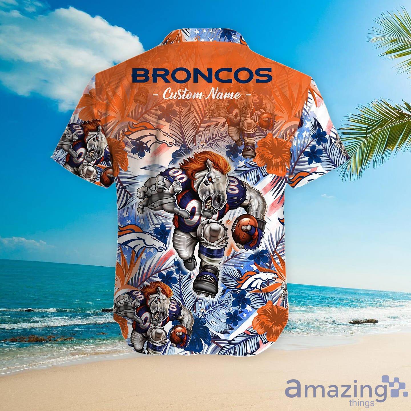 Denver Broncos Tropical Floral Custom Name Aloha Hawaiian Shirt image Denver Broncos Tropical Floral Custom Name Aloha Hawaiian Shirt Product Photo 5