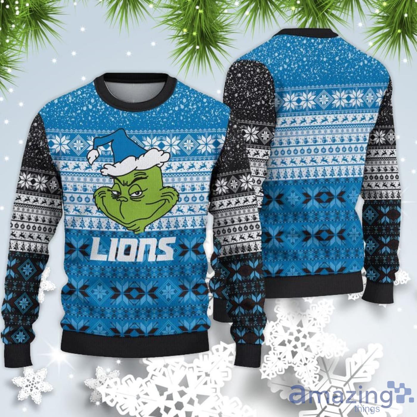 Detroit Lions Christmas Grinch Sweater For Fans