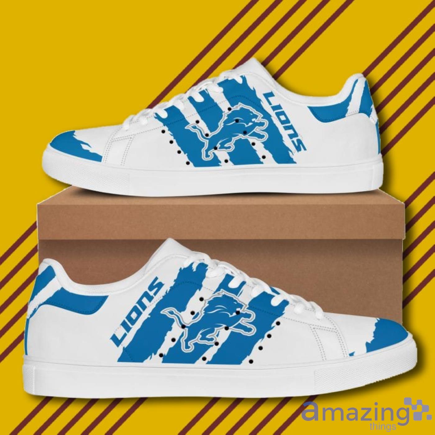 Detroit Lions NFL Black And White Skate Shoes image Detroit Lions NFL Black And White Skate Shoes Product Photo 2