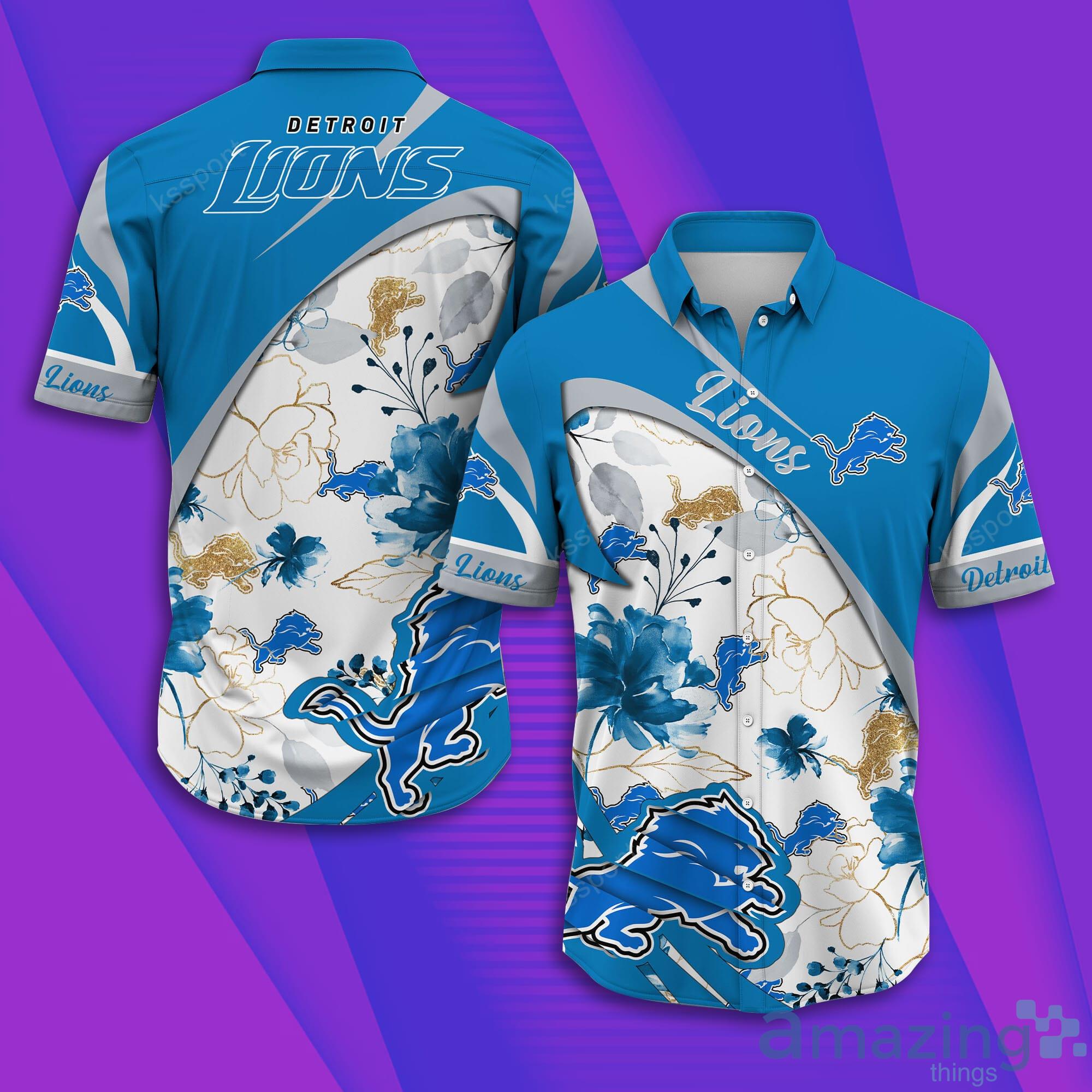 Detroit Lions Short Sleeve Aloha Hawaiian Shirts For Men Women