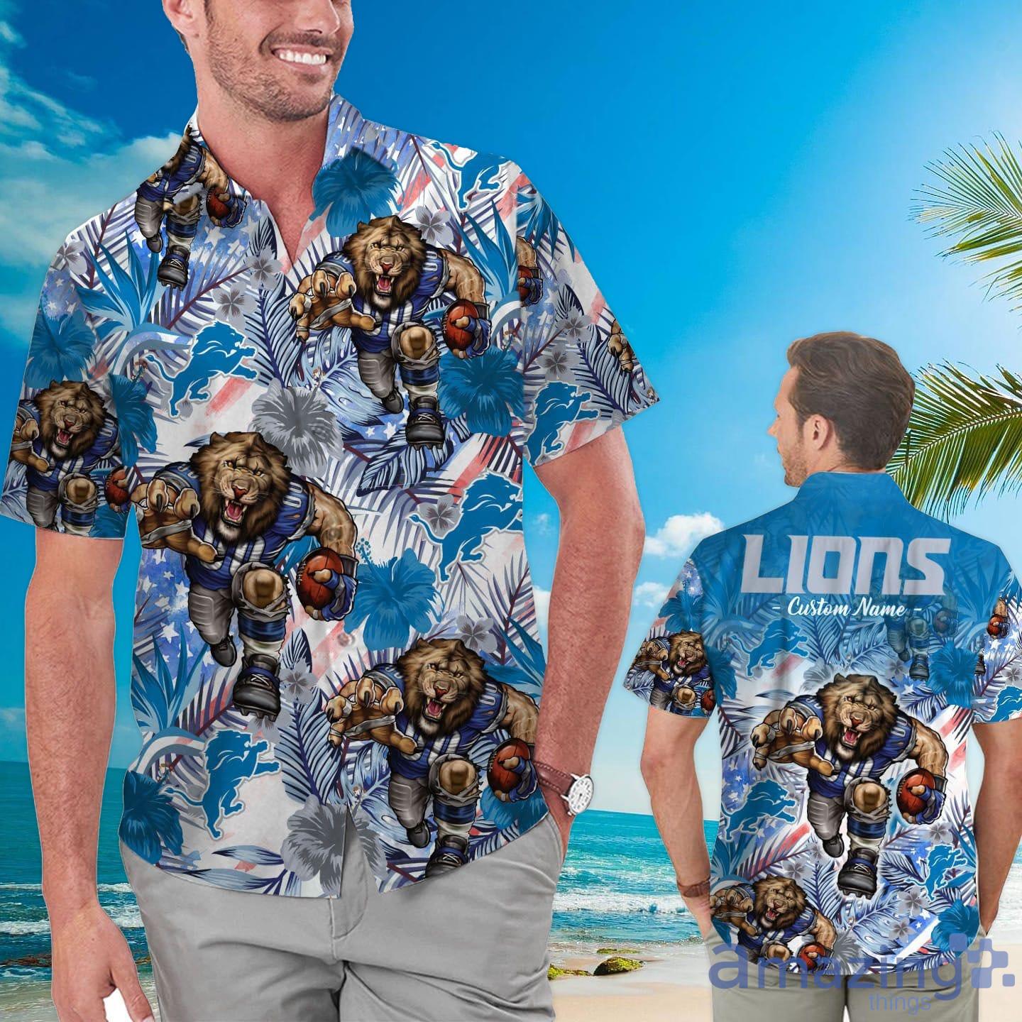 20% OFF Detroit Lions Hawaiian Shirt Tropical Flower Short Sleeve