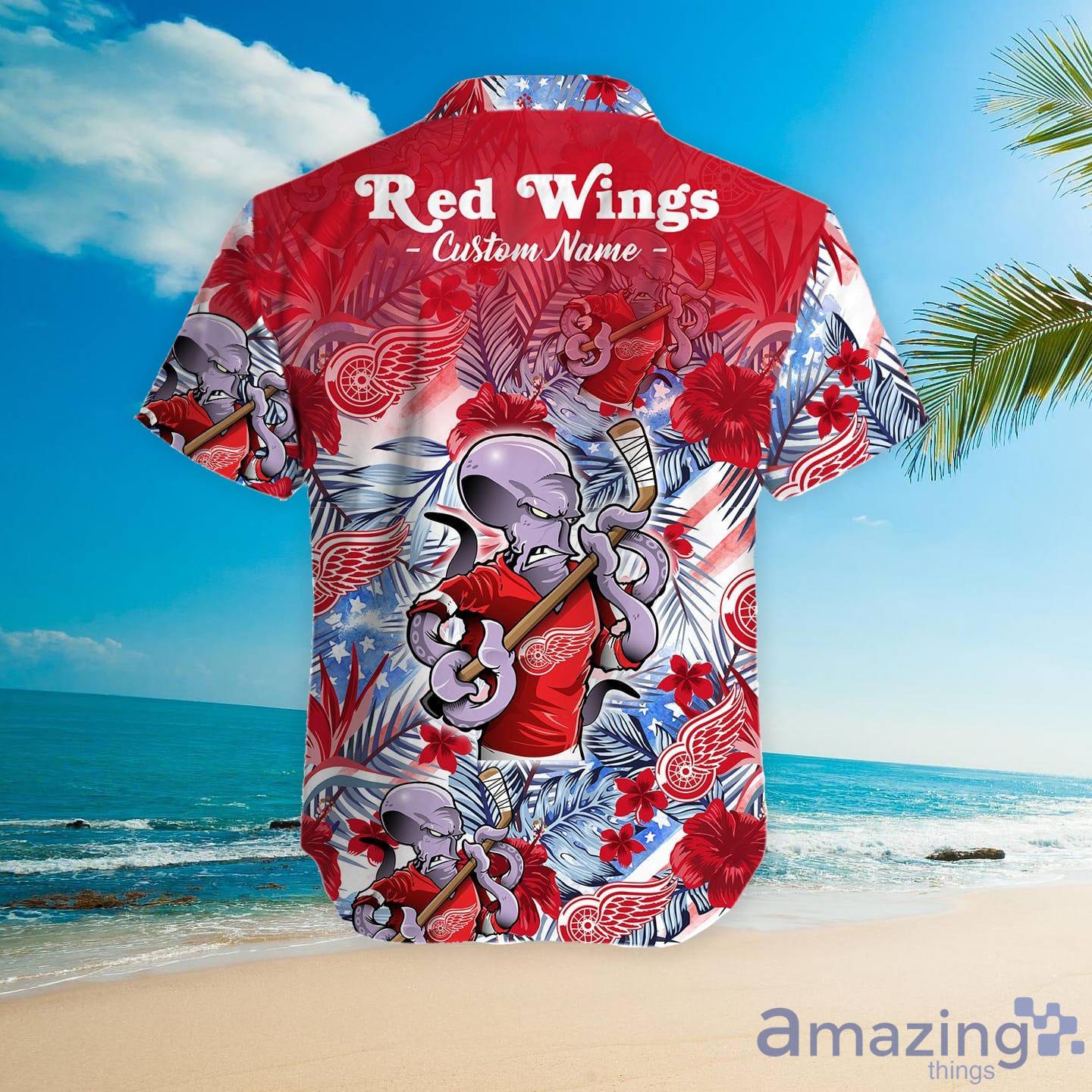 The best selling] Detroit Red Wings NHL Floral All Over Print Hawaiian Shirt