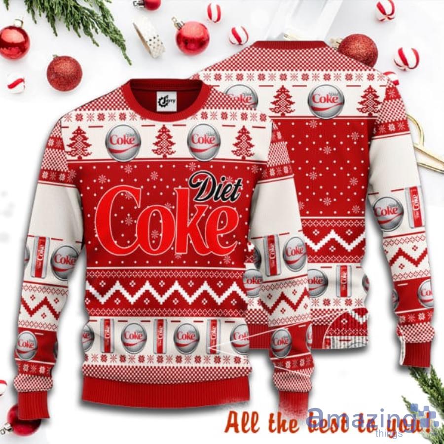 Diet Coke Christmas Pattern 3D Print Ugly Christmas Sweater Product Photo 1
