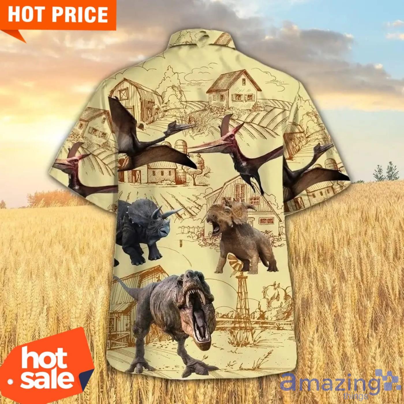 Dinosaur Farm Hawaiian Shirt Animal Lovers Hawaiian Shirt image Dinosaur Farm Hawaiian Shirt Animal Lovers Hawaiian Shirt Product Photo 2
