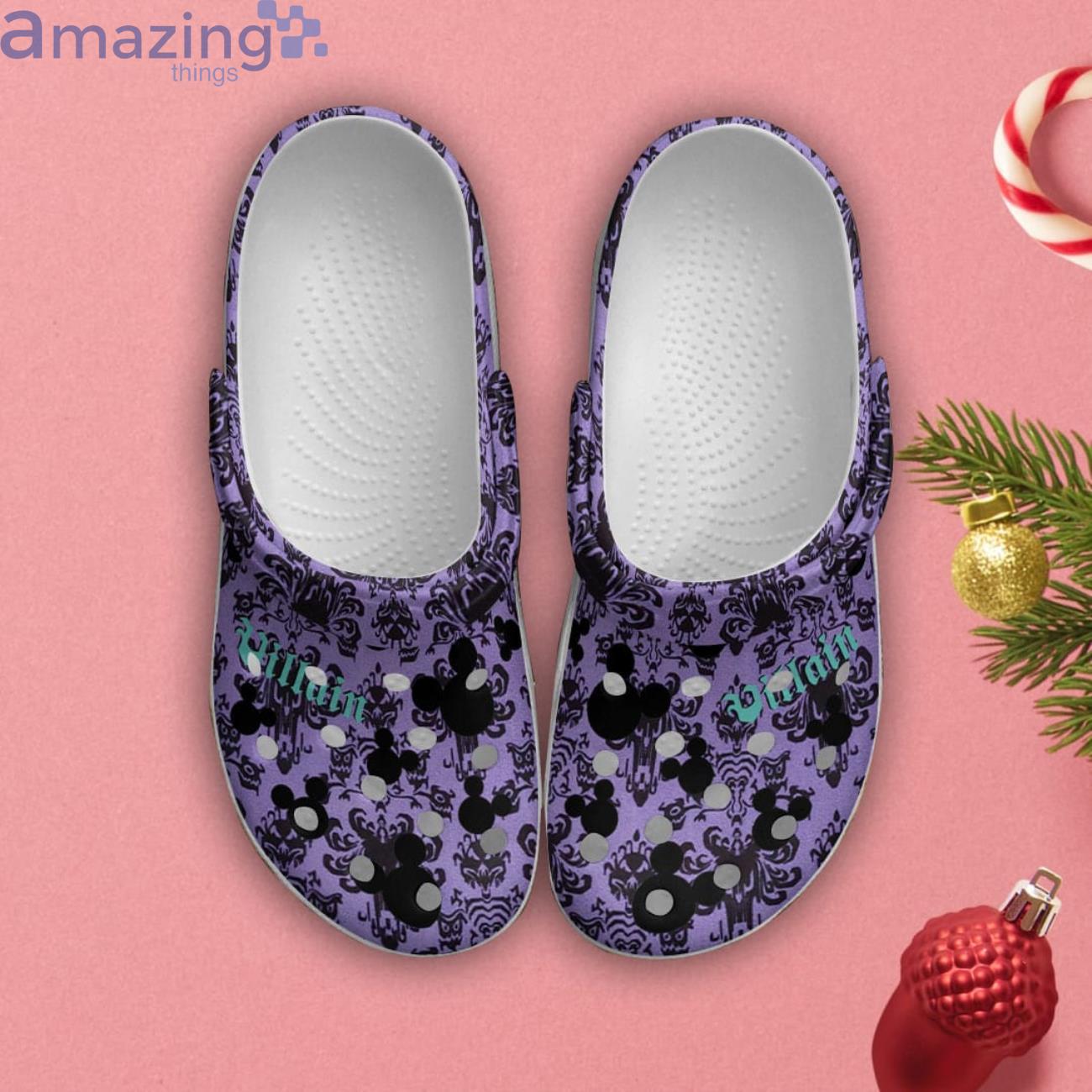 Disney Villians Logo Purple Black Patterns Disney Cartoon Clog For Men And Women image Disney Villians Logo Purple Black Patterns Disney Cartoon Clog For Men And Women Product Photo 2
