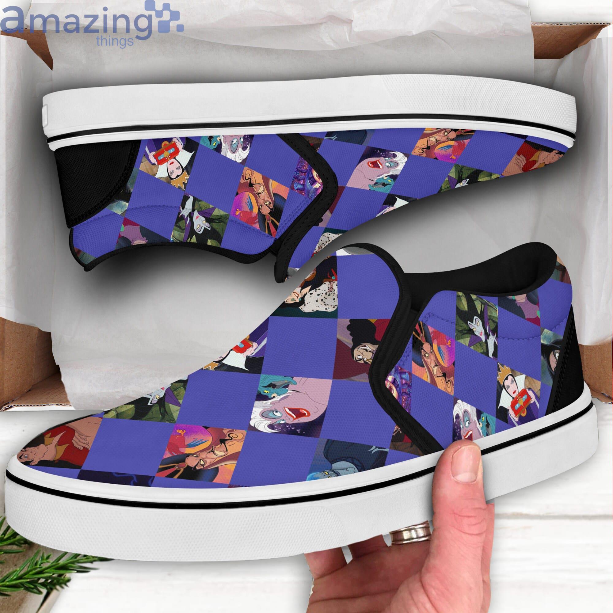 Disney Villians Purple Rhombus Patterns Disney Cartoon Slip On Shoes image Disney Villians Purple Rhombus Patterns Disney Cartoon Slip On Shoes Product Photo 2