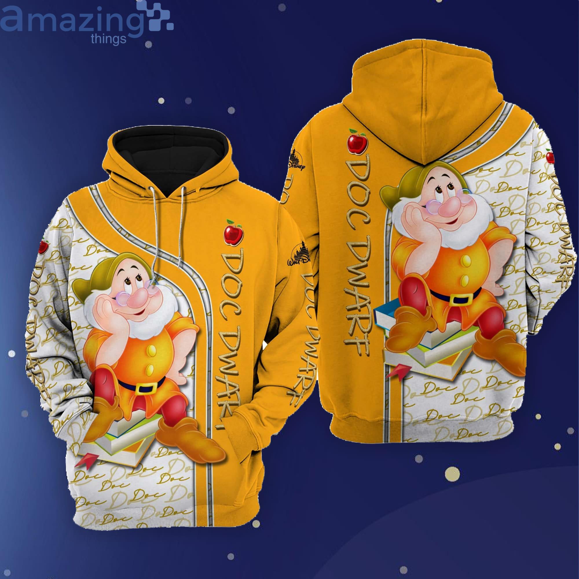Doc Dwarf Snow White Disney Cartoon Graphic 3D Hoodie Zip Hoodie Product Photo 1