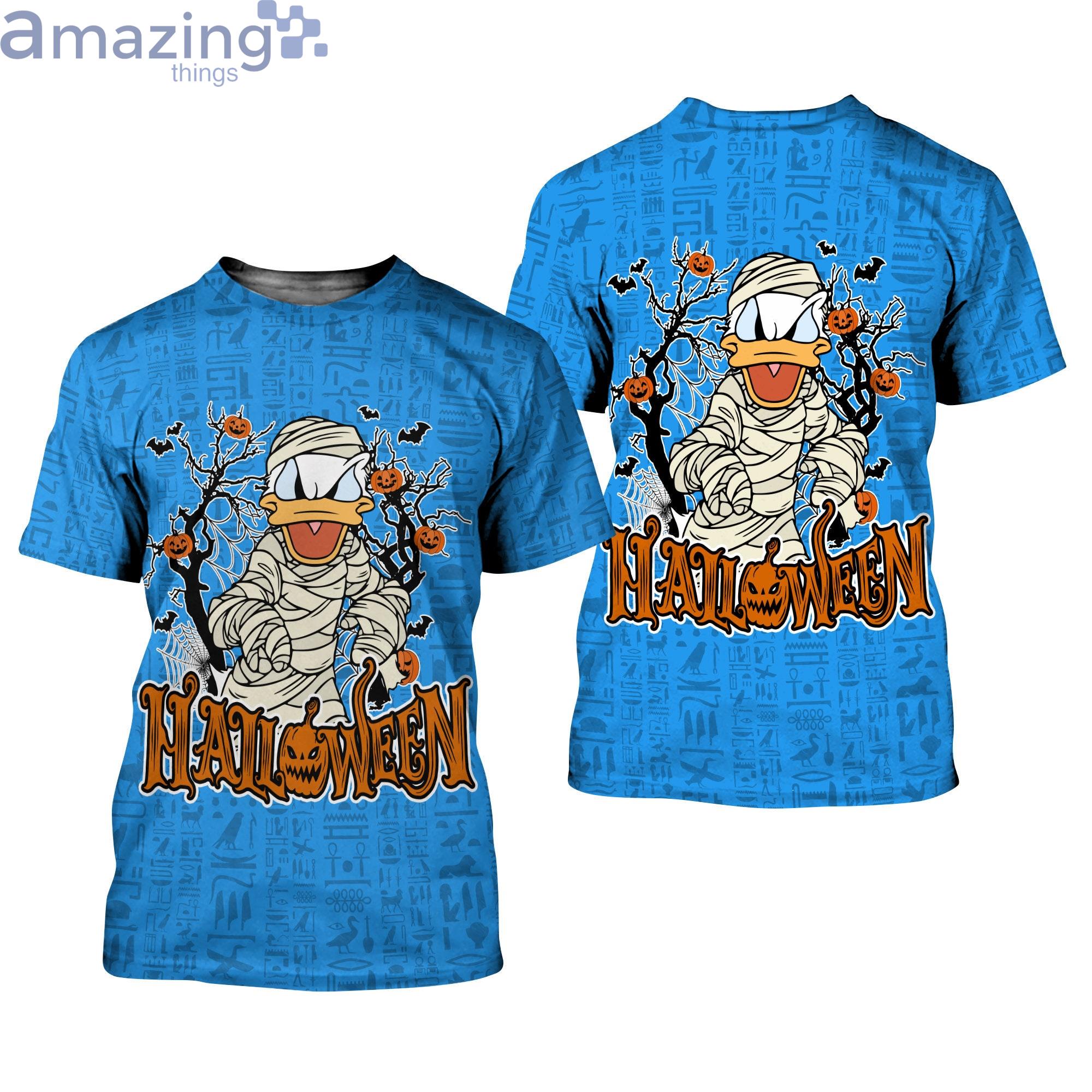 Donald Duck Blue Orange Mummy Halloween Disney Cartoon 3D T-Shirts Product Photo 1