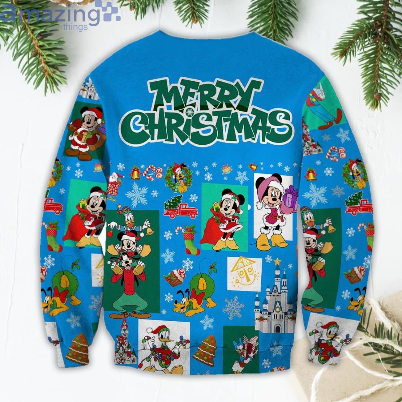 Donald Duck Pattern Xmas Blue 2022 Christmas Disney Cartoon Sweater image Donald Duck Pattern Xmas Blue 2022 Christmas Disney Cartoon Sweater Product Photo 2