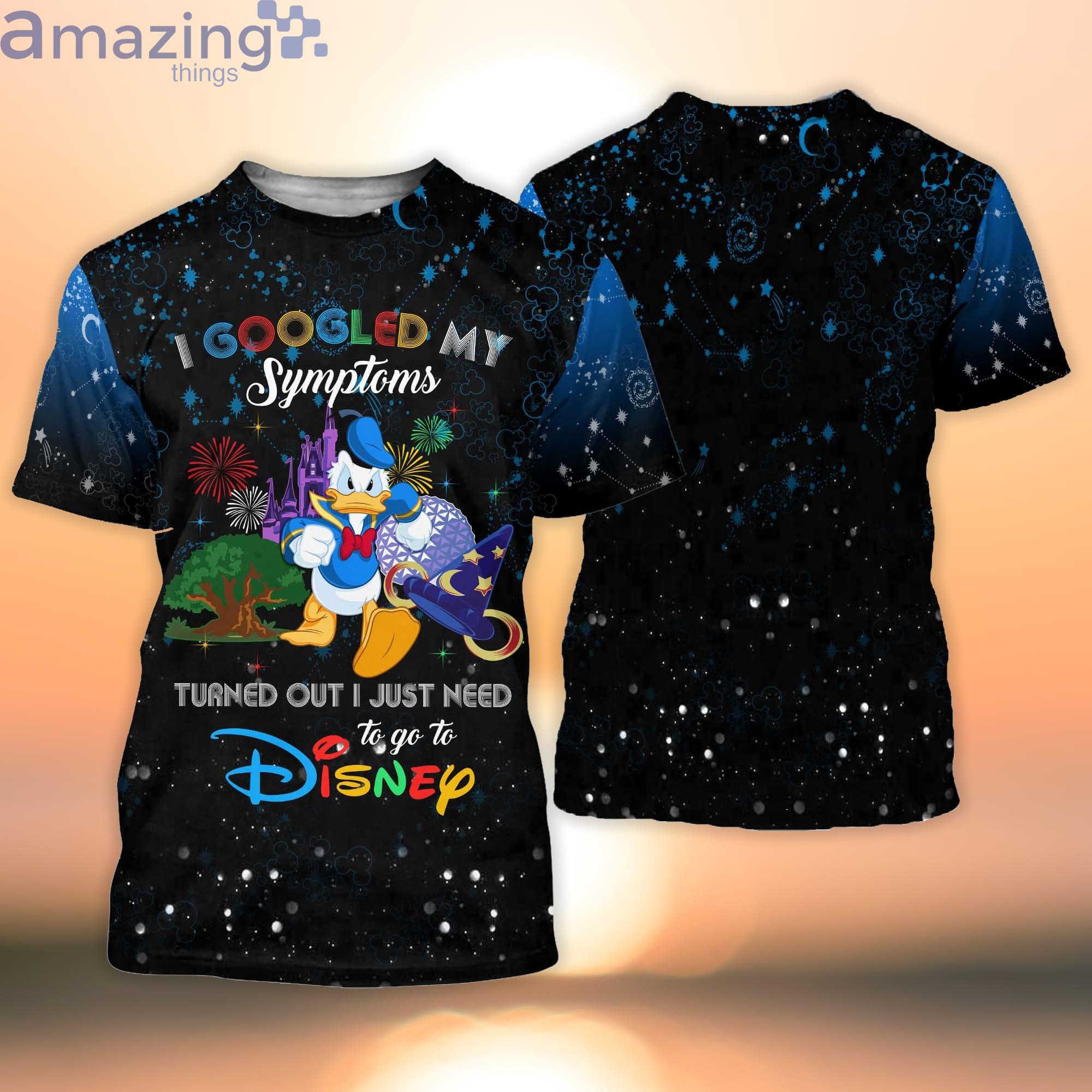 Donald Duck Quotes Blue Black Pattern Disney Cartoon Cartoon 3D T-Shirt Product Photo 1