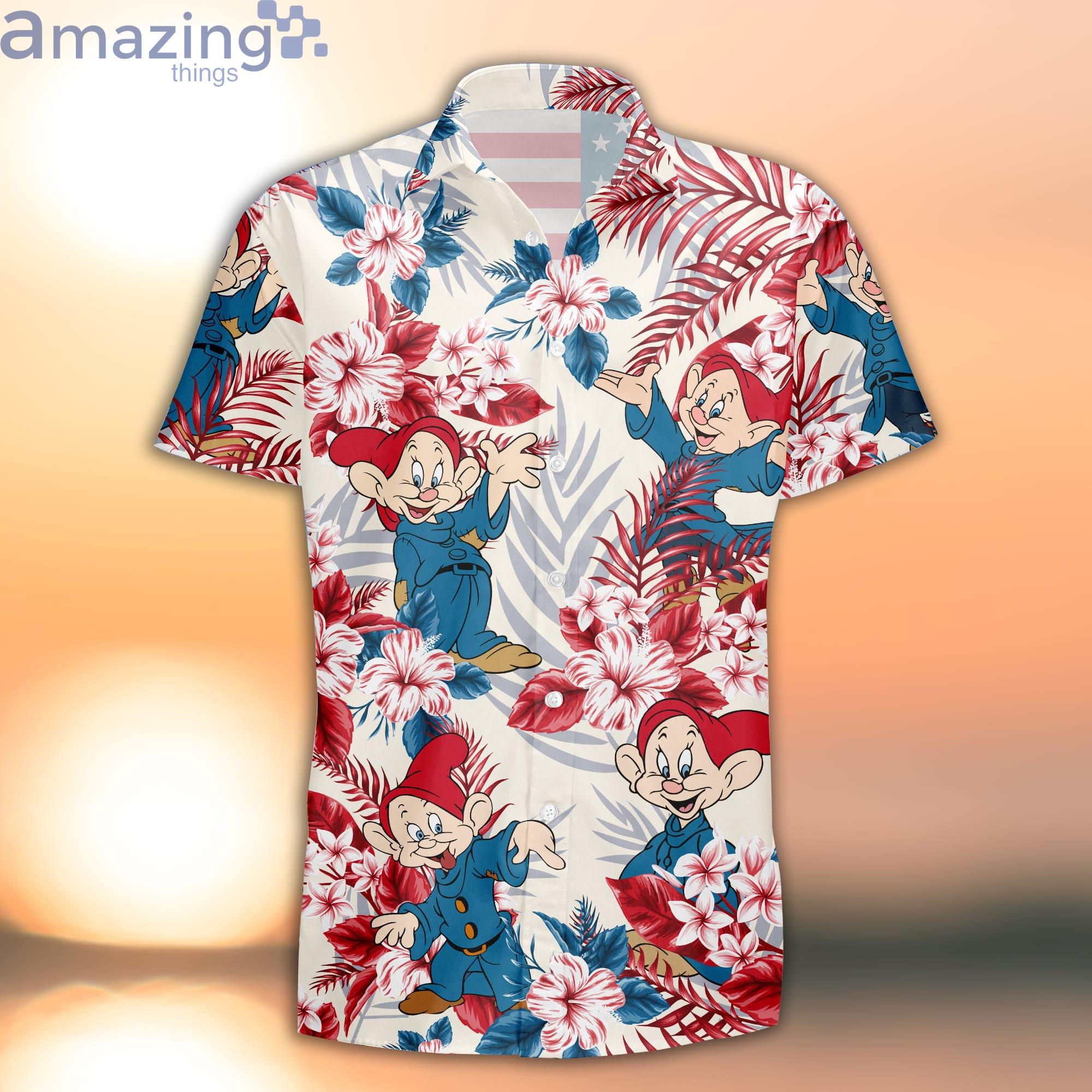 Dopey Dwarf Blue Red 4th July Independence Day Disney Hawaiian Shirt Product Photo 1