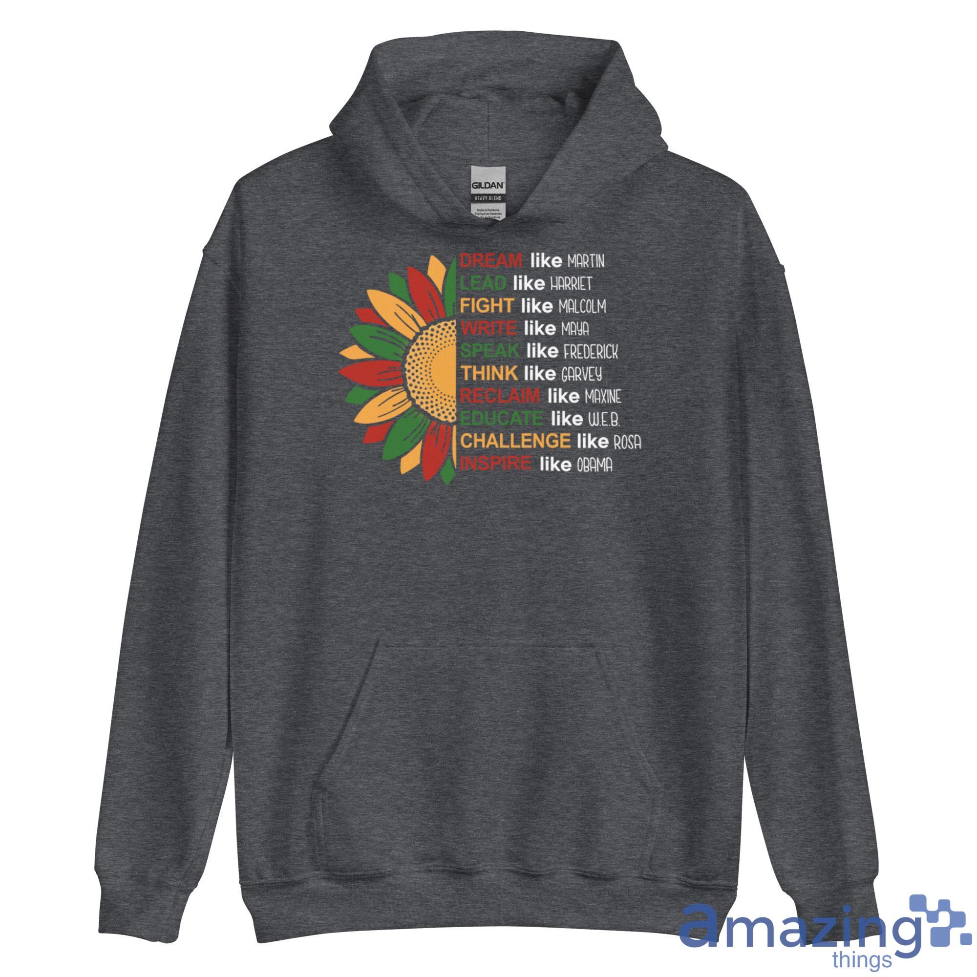 Dream Like Martin Lead Like Harriet Fight Like Malcolm Juneteenth Shirt image Dream Like Martin Lead Like Harriet Fight Like Malcolm Juneteenth Shirt - Unisex Heavy Blend Hooded Sweatshirt
