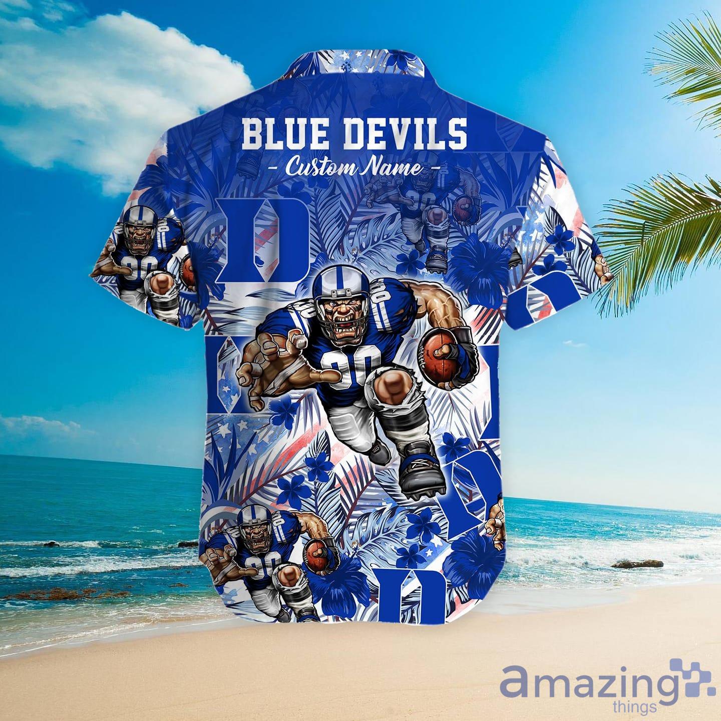 Duke Blue Devils Tropical Floral Custom Name Aloha Hawaiian Shirt image Duke Blue Devils Tropical Floral Custom Name Aloha Hawaiian Shirt Product Photo 5