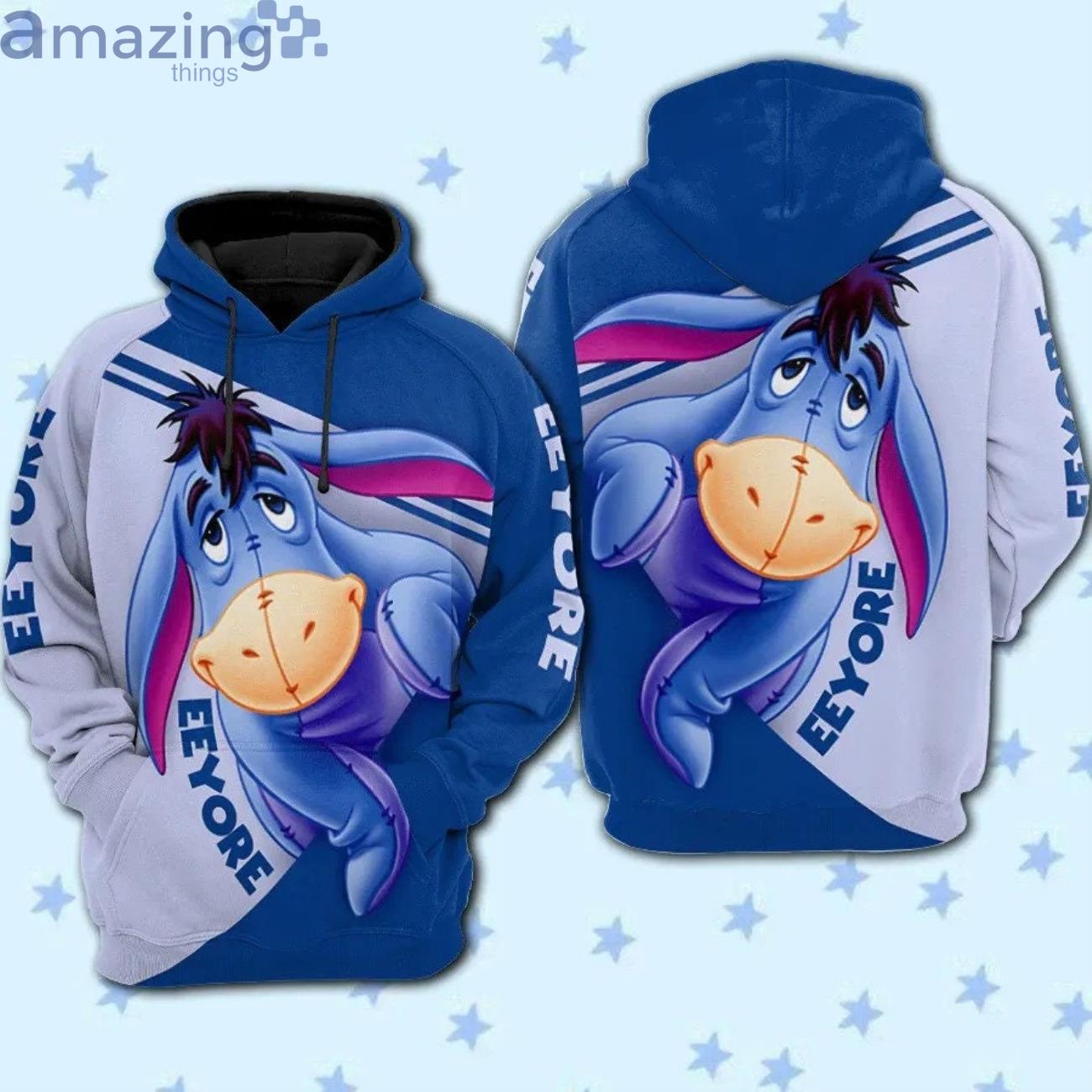 Eeyore Donkey Blue Stripe Cross Disney Graphic 3D Hoodie Zip Hoodie Product Photo 1 Eeyore Donkey Blue Stripe Cross Disney Graphic 3D Hoodie Zip Hoodie Product Photo 1