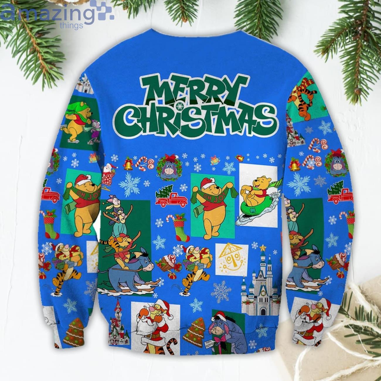 Eeyore Donkey Pattern Xmas Blue 2022 Christmas Disney Cartoon Sweater Product Photo 1 Eeyore Donkey Pattern Xmas Blue 2022 Christmas Disney Cartoon Sweater Product Photo 1