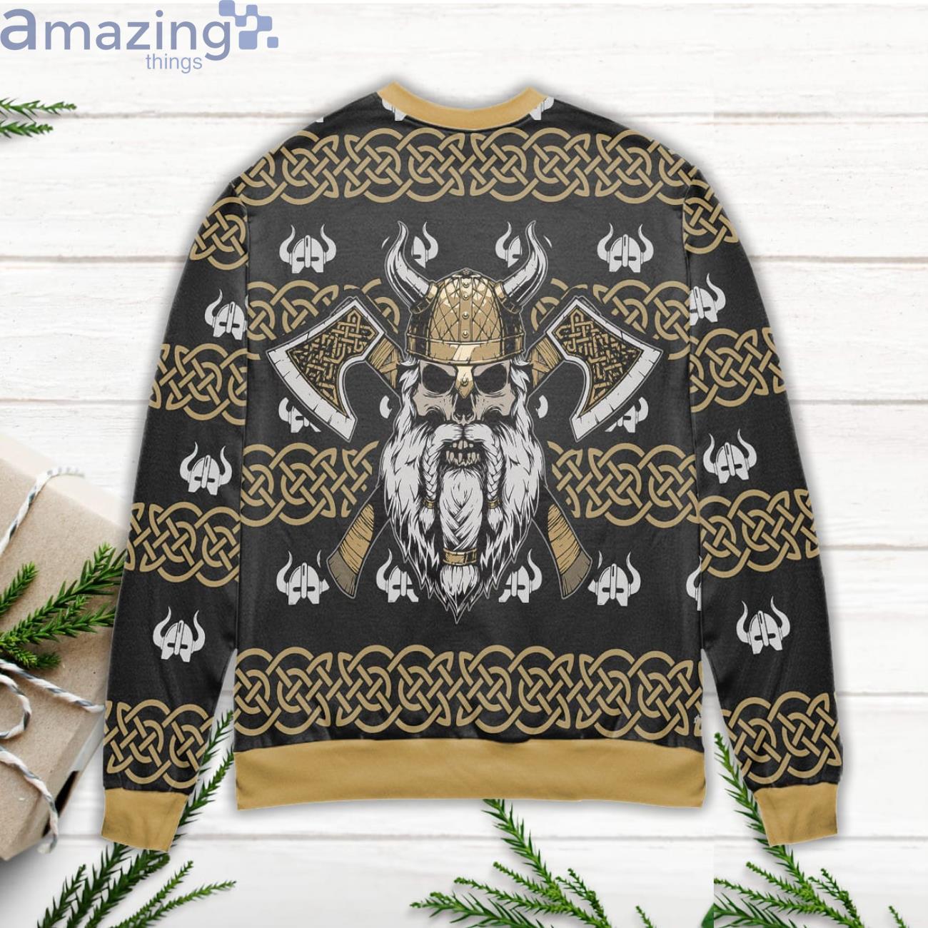 Fa La La La Valhalla La Viking God Ugly Christmas Sweater image Fa-La-La-La Valhalla-La Viking God Ugly Christmas Sweater Product Photo 2