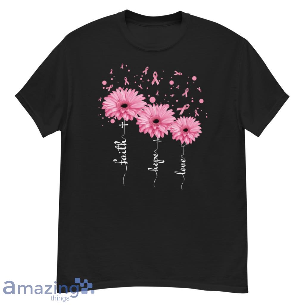Faith Hope Love Pink Daisy Flower Breast Cancer' Men's T-Shirt