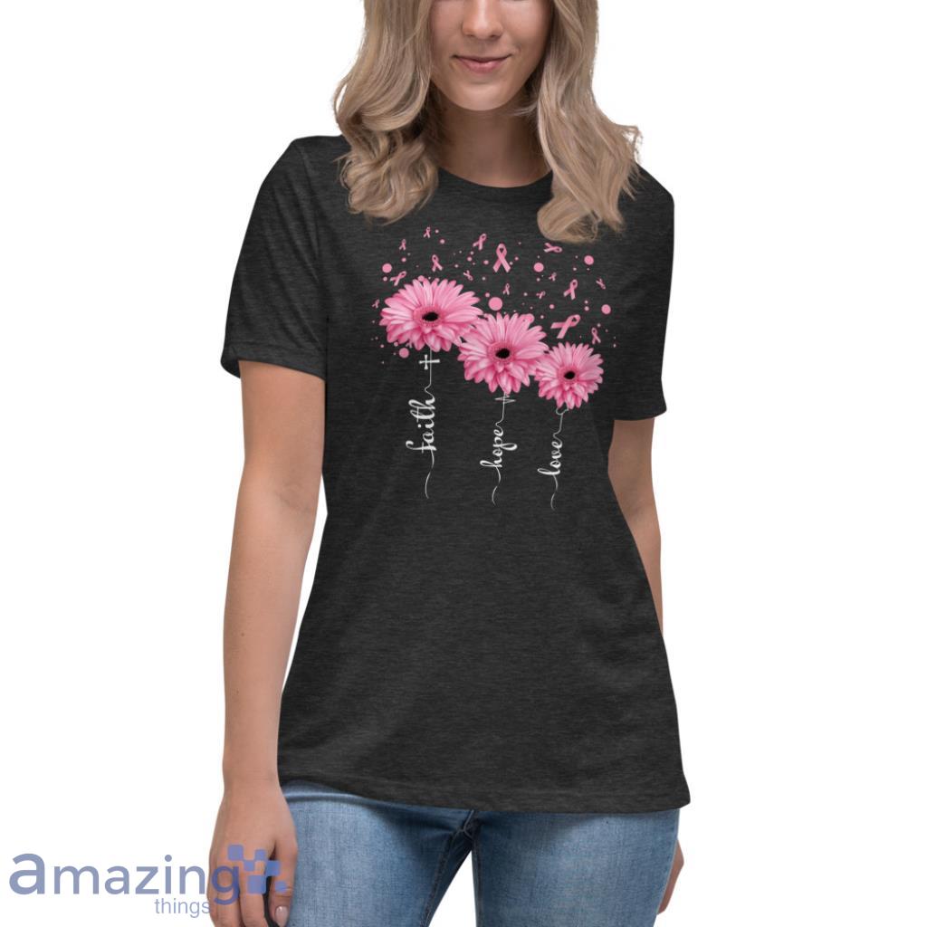 Faith Hope Love Pink Daisy Flower Breast Cancer' Men's T-Shirt