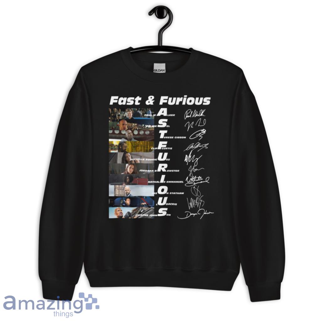 Fast And Furious Paul Walker Vin Diesel Tyrese Gibson Signatures Shirt image Fast And Furious Paul Walker Vin Diesel Tyrese Gibson Signatures Shirt - Unisex Crewneck Sweatshirt