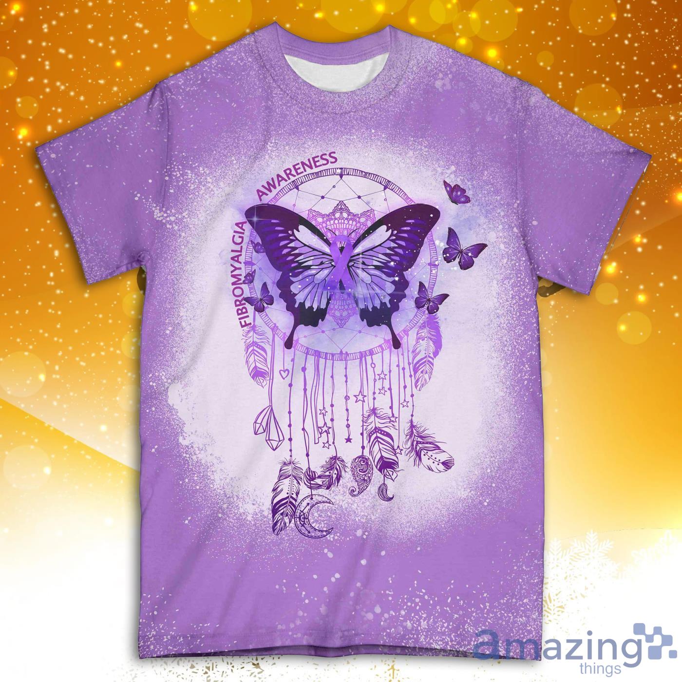 Fibromyalgia Awareness Butterfly Dreamcatcher All Over Print 3D T Shirt Product Photo 1