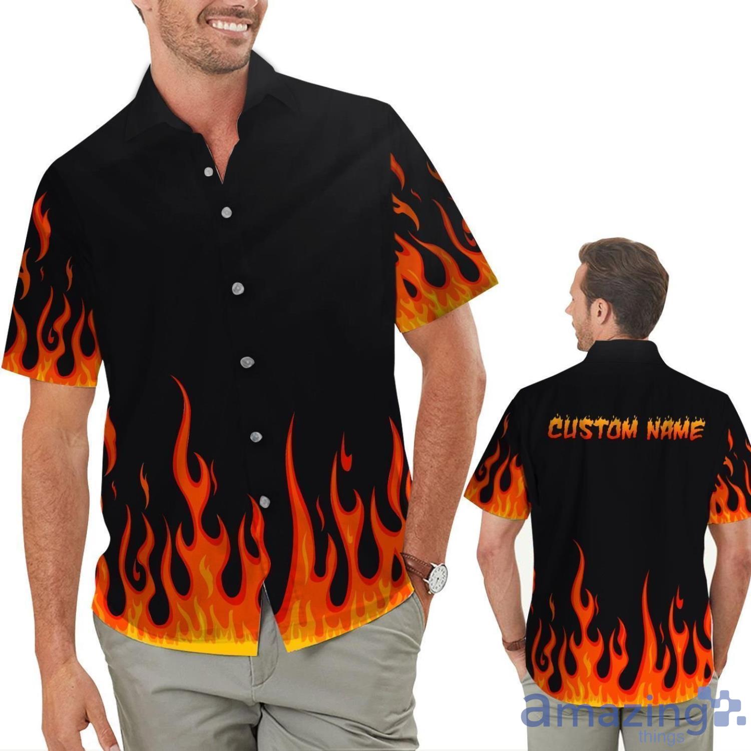 Firefighter Fire Custom Name Hawaiian Shirt For Firemen Lovers Product Photo 1