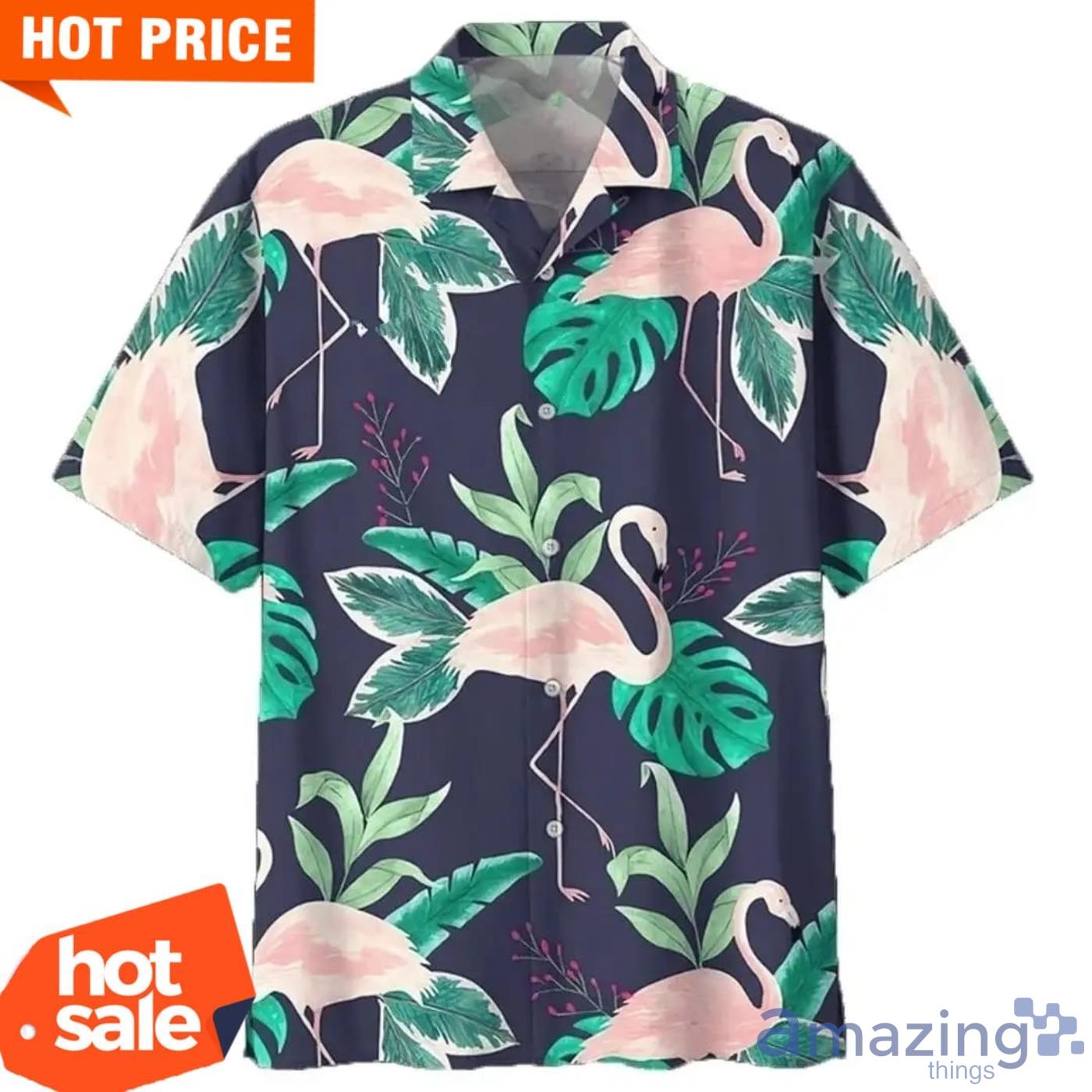 Flamingo Tropical Hawaiian Shirt Animal Lovers Aloha Shirt Product Photo 1