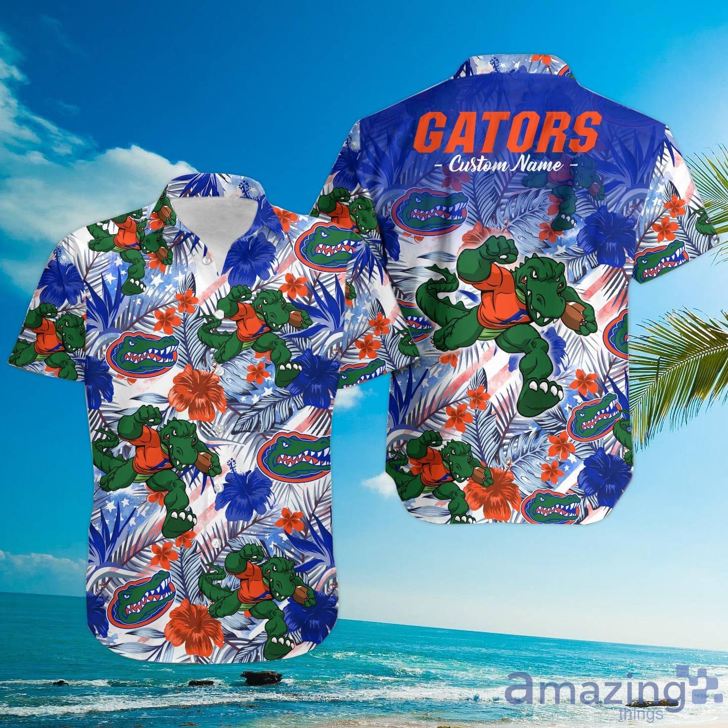 Florida Gators Tropical Floral Custom Name Aloha Hawaiian Shirt image Florida Gators Tropical Floral Custom Name Aloha Hawaiian Shirt Product Photo 3