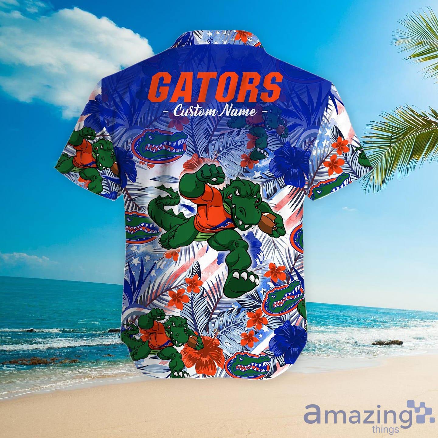 Florida Gators Tropical Floral Custom Name Aloha Hawaiian Shirt image Florida Gators Tropical Floral Custom Name Aloha Hawaiian Shirt Product Photo 5