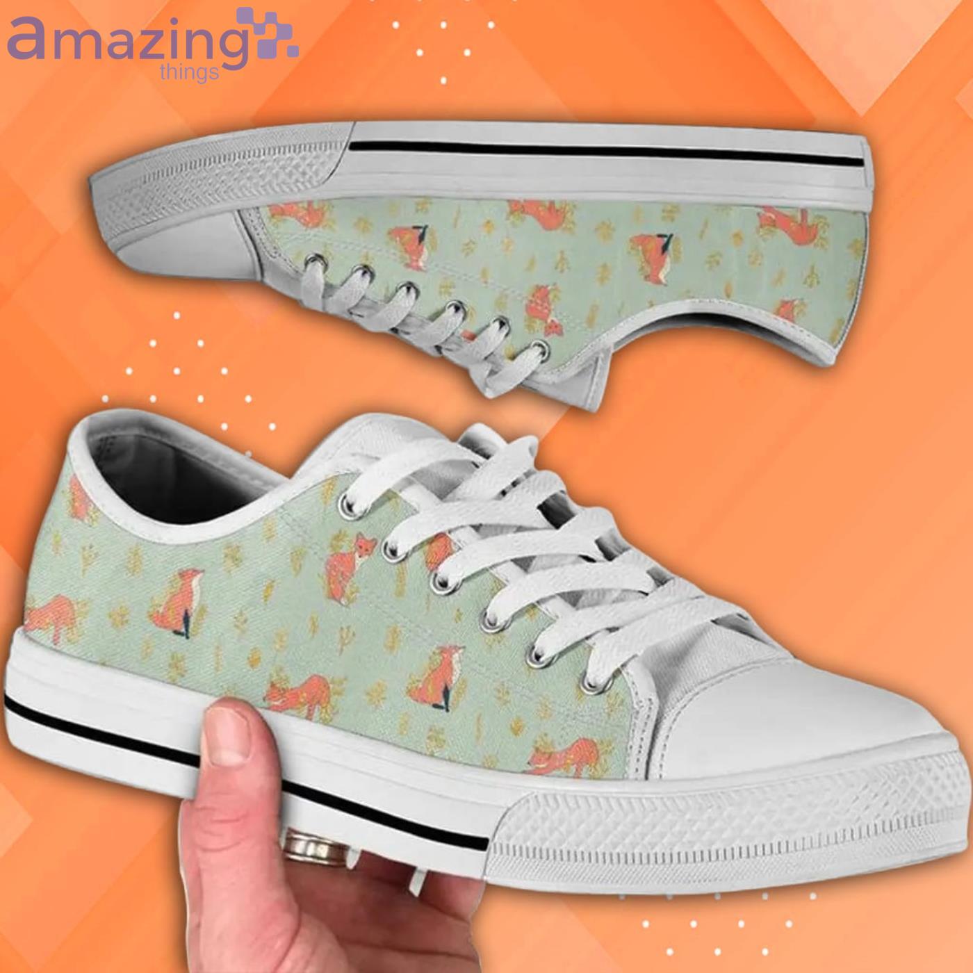 Foxy Print Pattern Low Top Shoes Product Photo 1 Foxy Print Pattern Low Top Shoes Product Photo 1