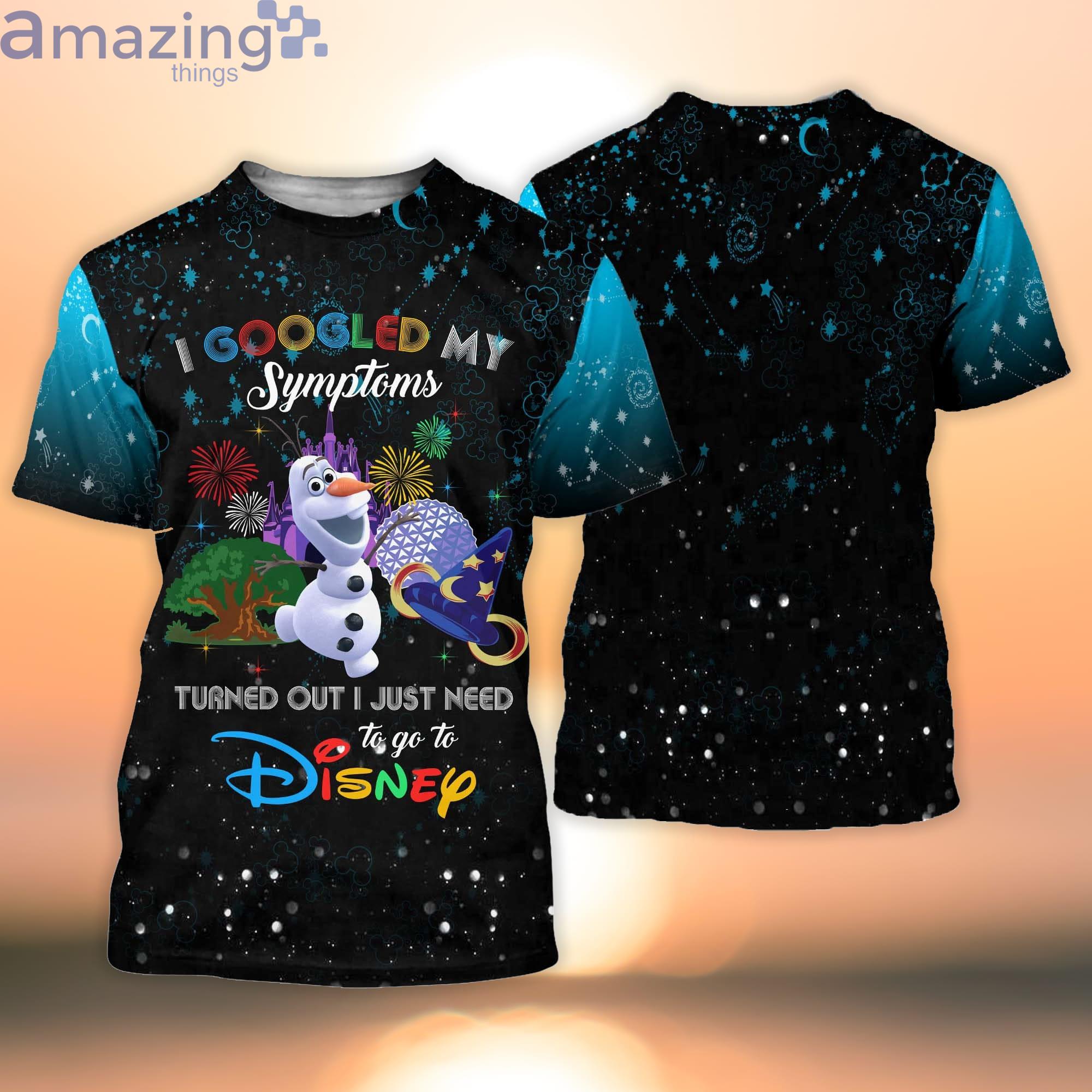 Frozen Olaf Quotes Blue Black Pattern Disney Cartoon 3D T-Shirt Product Photo 1