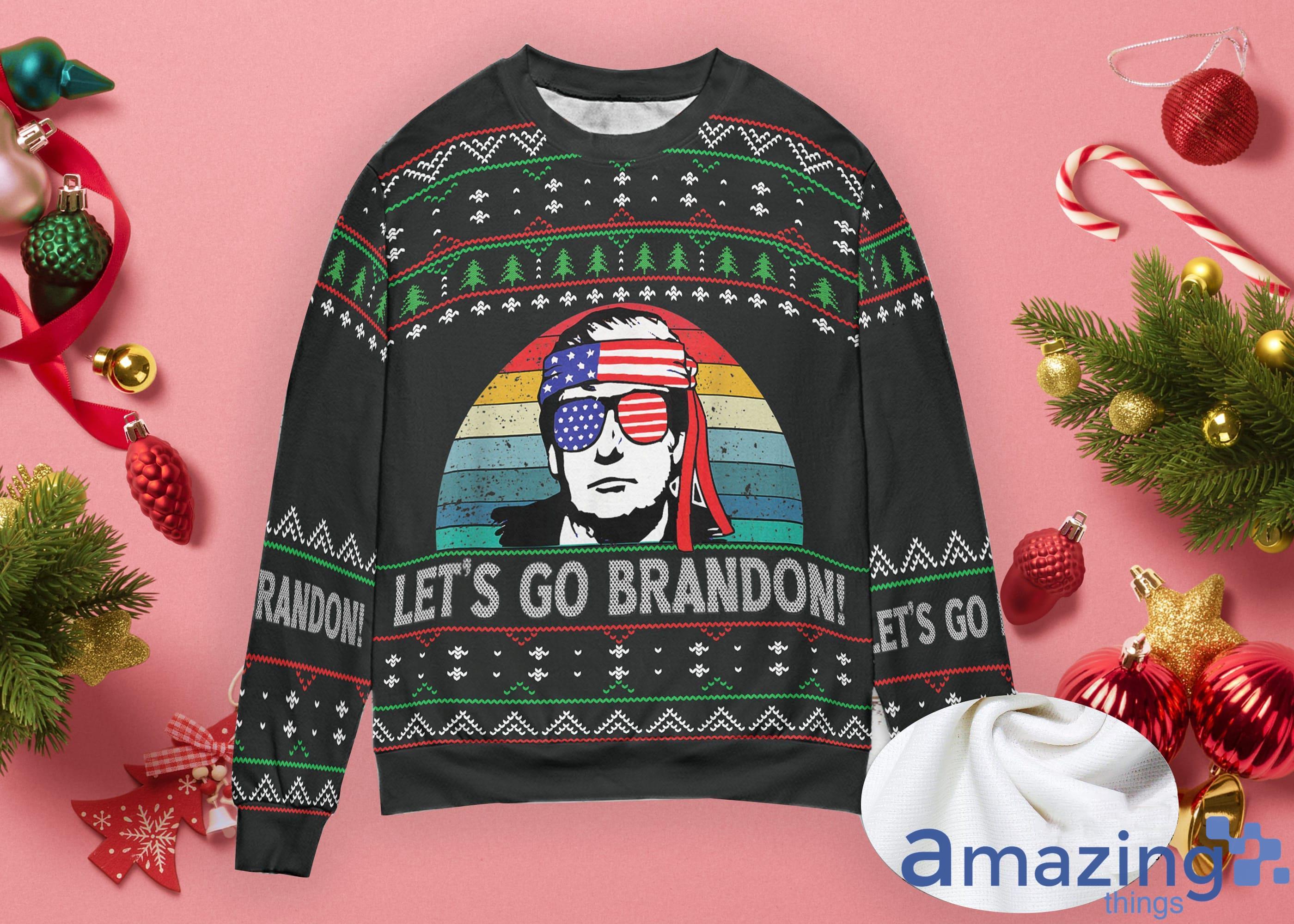 Funny Christmas Sweater Trump Let's Go Brandon Ugly Christmas Sweater image Funny Christmas Sweater Trump Let's Go Brandon Ugly Christmas Sweater