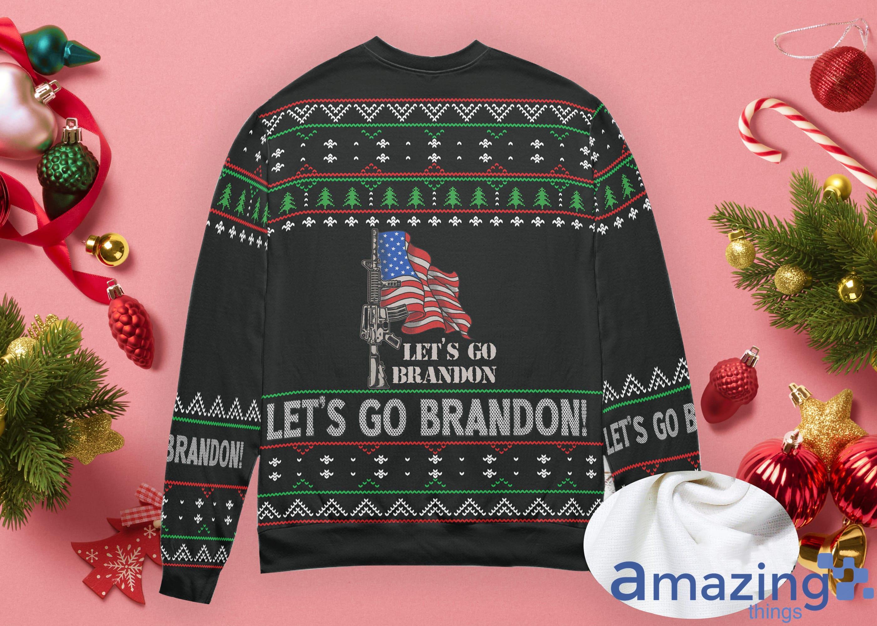 Funny Christmas Sweater Trump Let's Go Brandon Ugly Christmas Sweater image Funny Christmas Sweater Trump Lets Go Brandon Ugly Christmas Sweater Product Photo 3