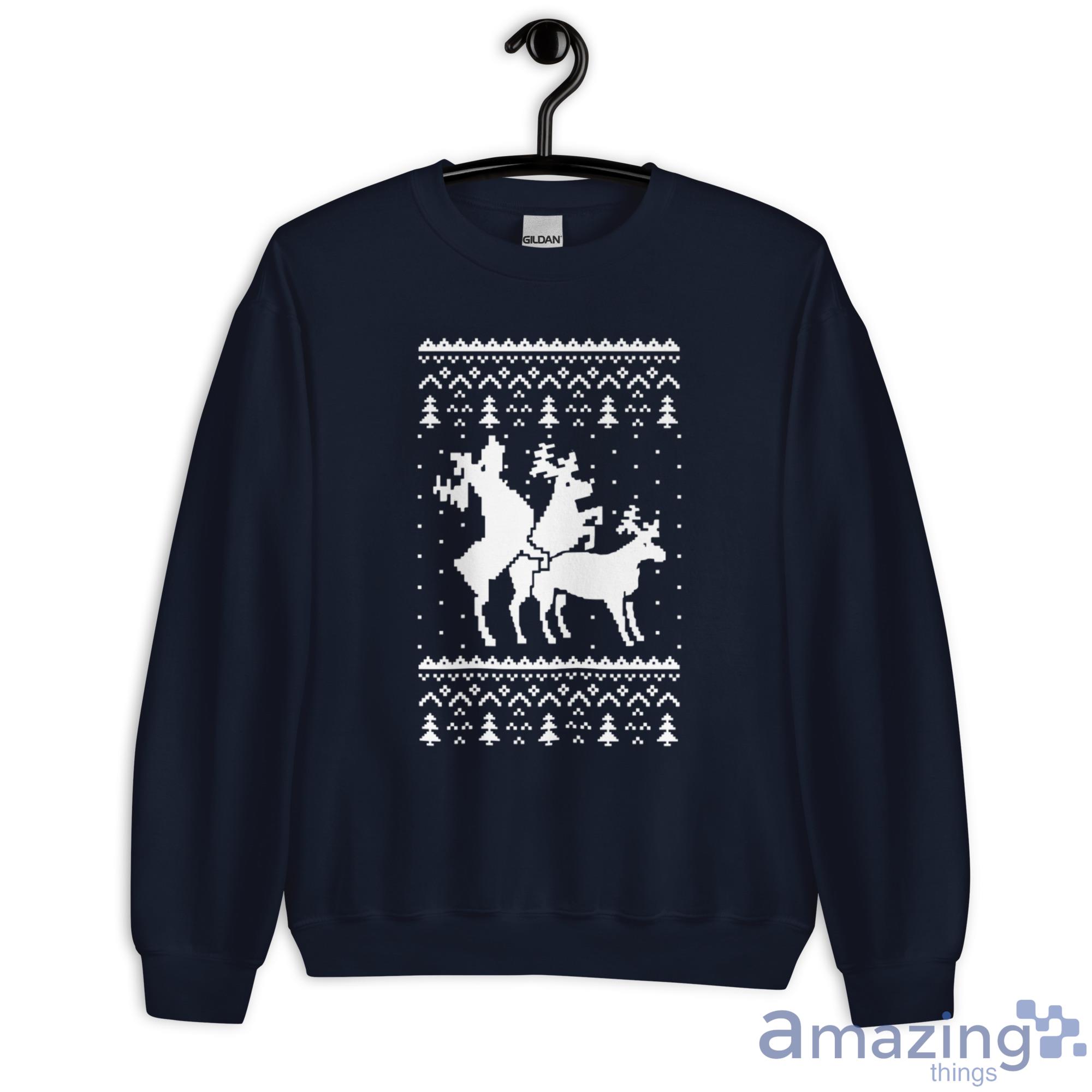 Funny Reindeer Humping Christmas Sweatshirt - G180 Unisex Heavy Blend Crewneck Sweatshirt-1
