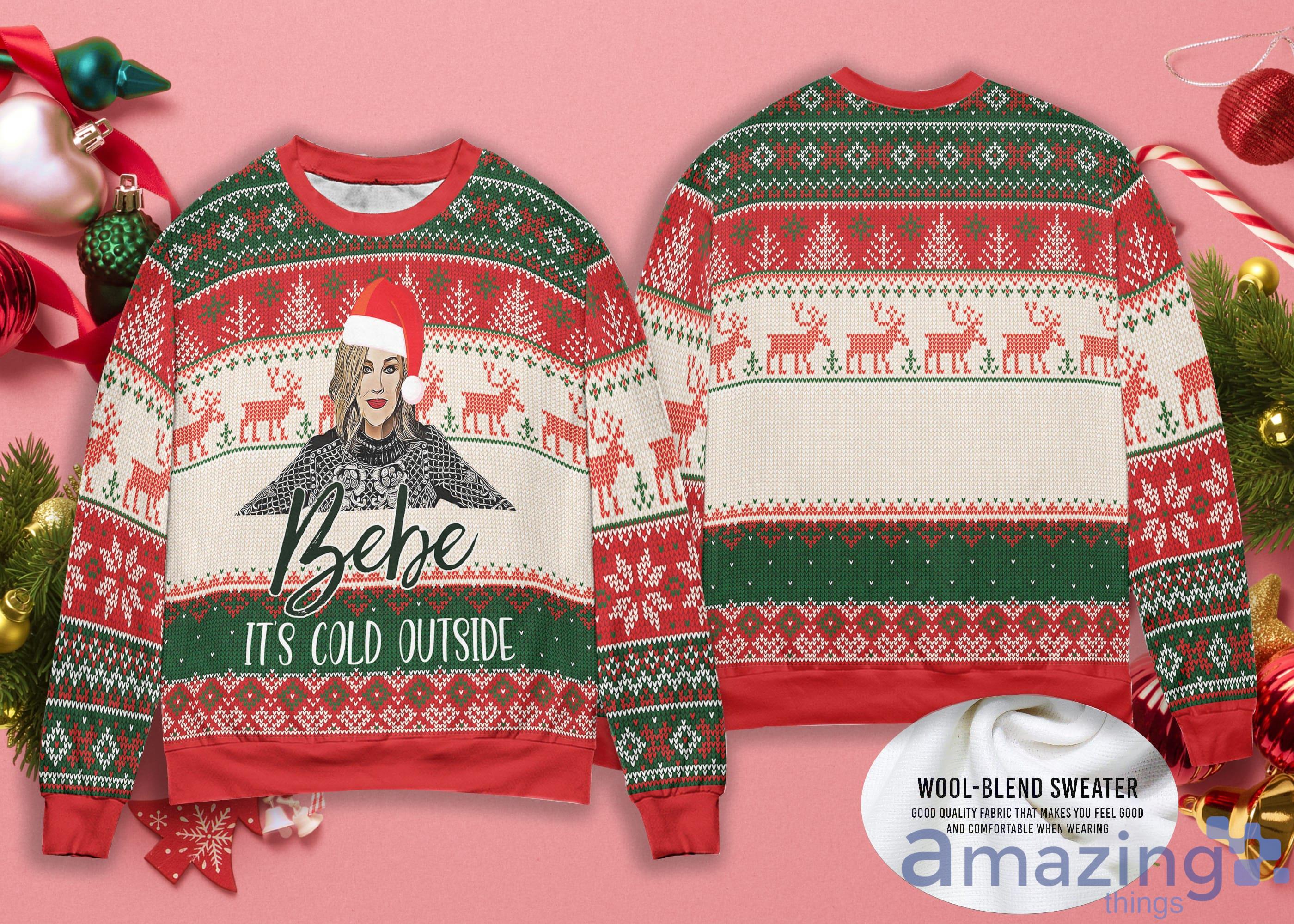 Funny Santa Bebe Schitt's Lovers Bebe It's Cold Outside Ugly Christmas Sweater Product Photo 1