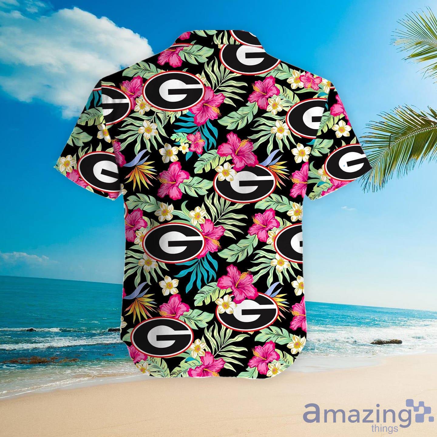 Georgia Bulldogs Hibiscus Hawaiian Shirt For Fans image Georgia Bulldogs Hibiscus Hawaiian Shirt For Fans Product Photo 5