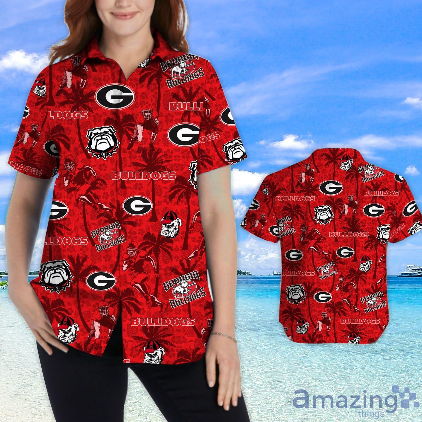 Georgia Bulldogs Plus Size 3D Hawaiian Shirt Best For Fans Beach