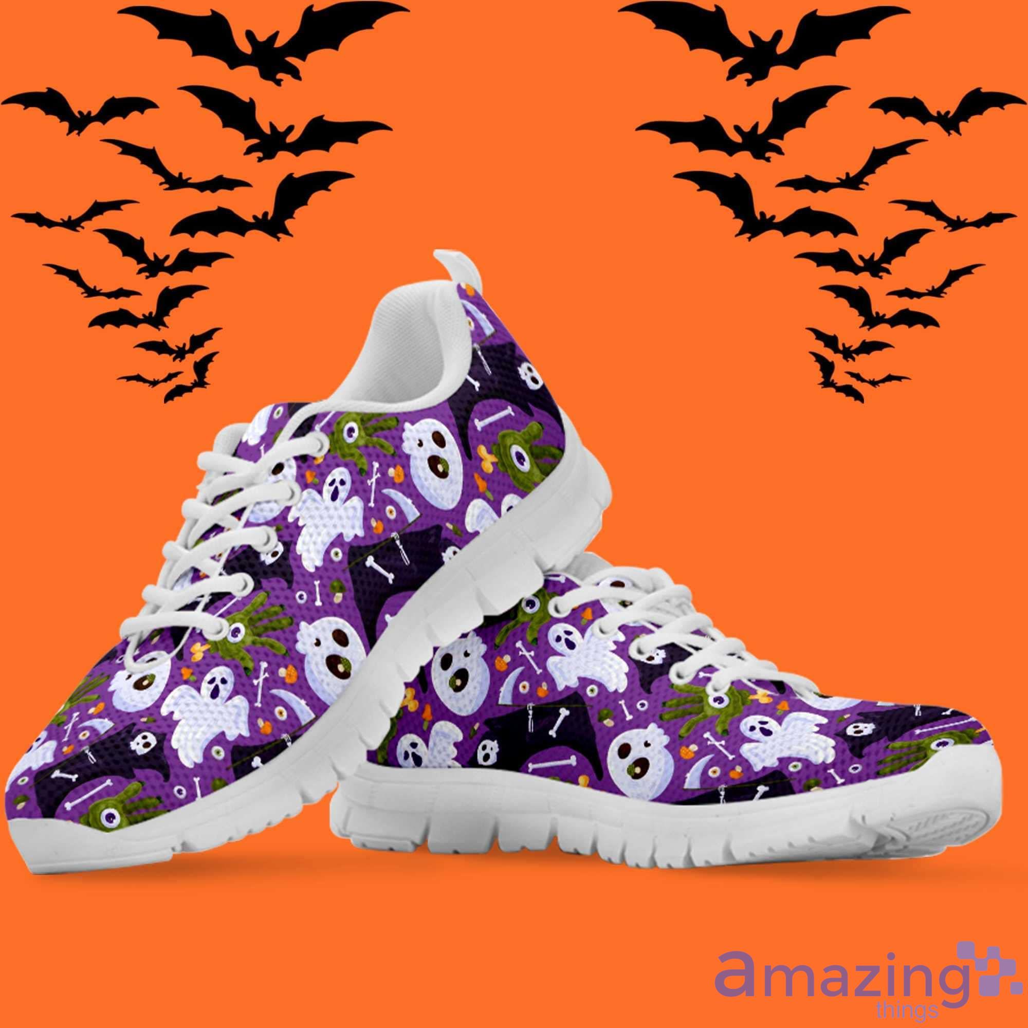 Ghost and Bones Halloween Sneakers For Men And Women For Men And Women