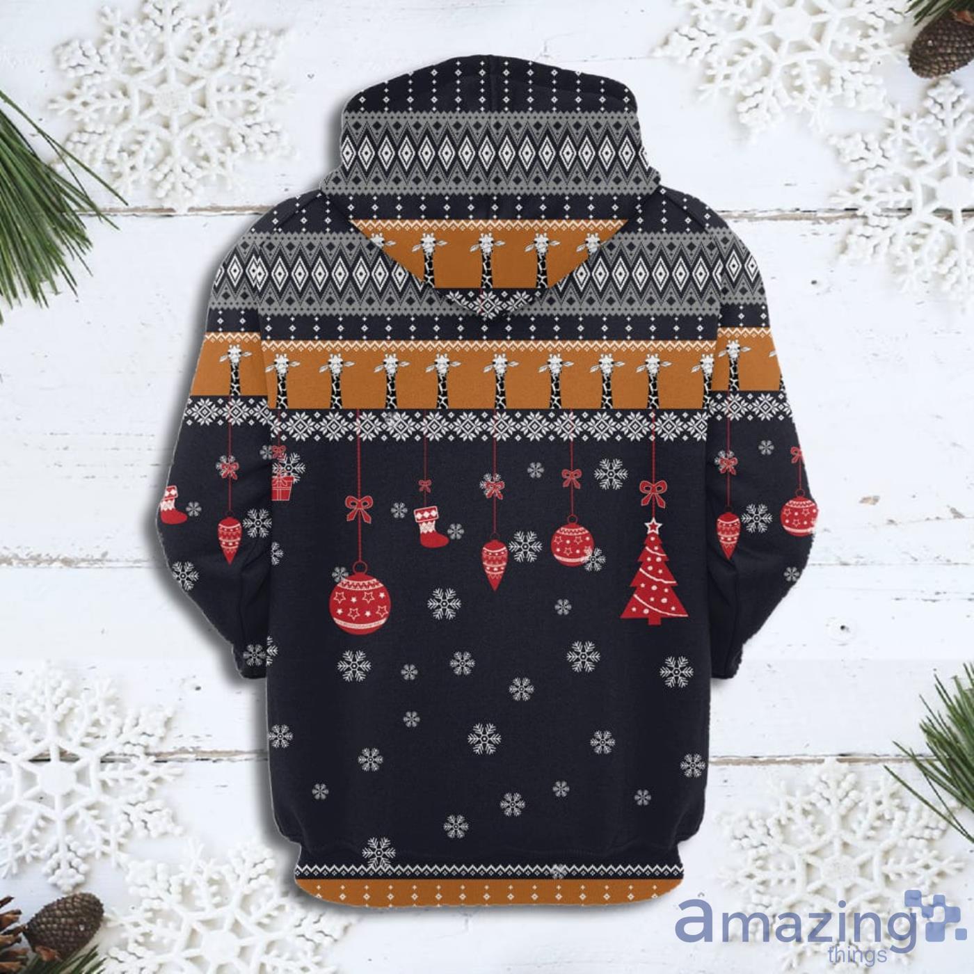 Giraffe Love Christmas Christmas Pattern All Over Print 3D Sweater Hoodie image Giraffe Love Christmas Christmas Pattern All Over Print 3D Sweater Hoodie Product Photo 2